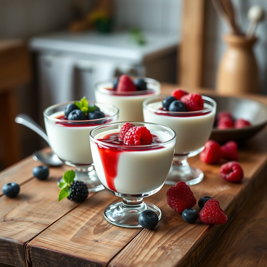 Panna cotta con coulis di frutti di bosco con Monsieur Cuisine