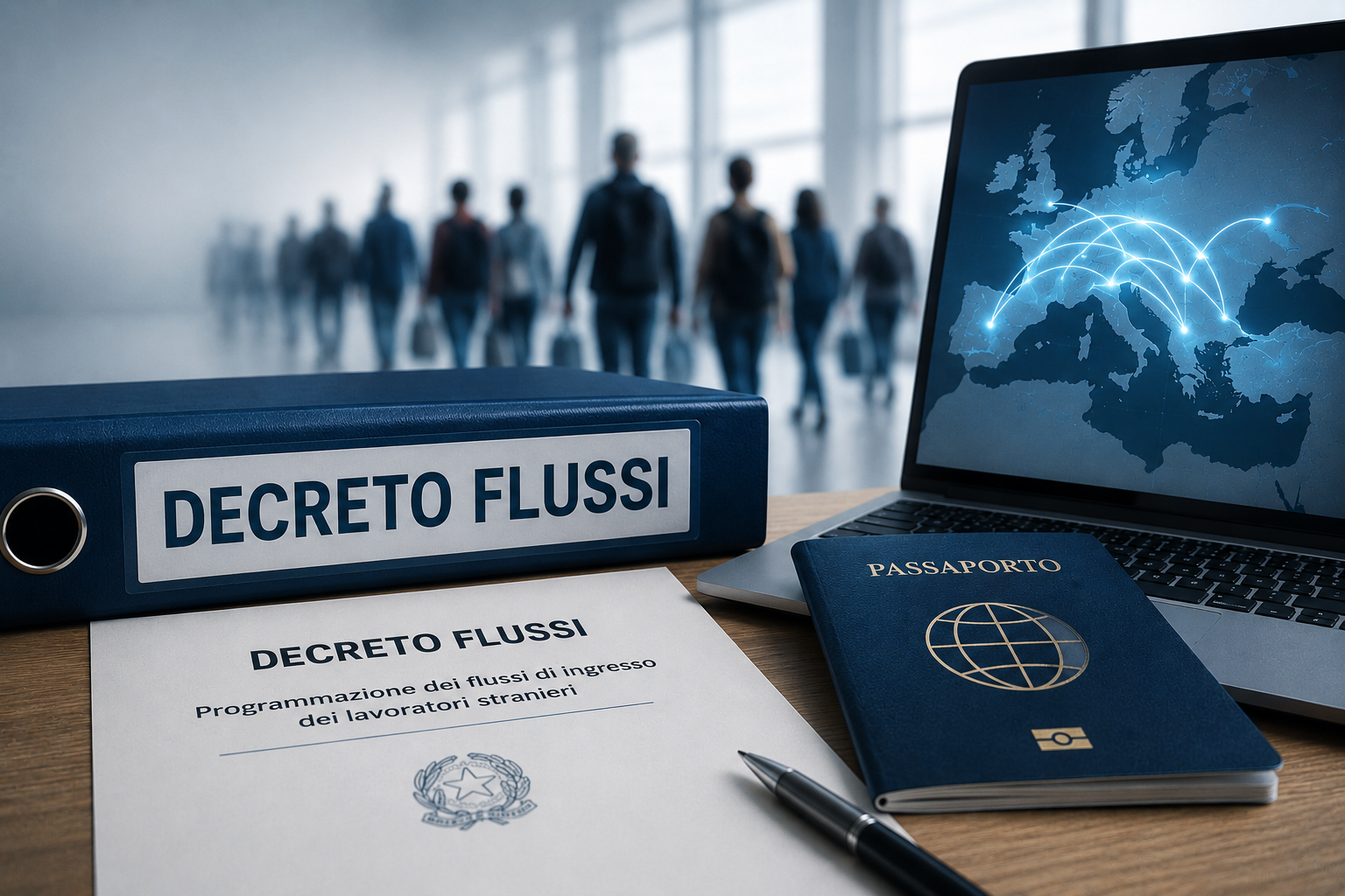 Consulenti Mandea Consulting al lavoro su una pratica del Decreto Flussi per aziende