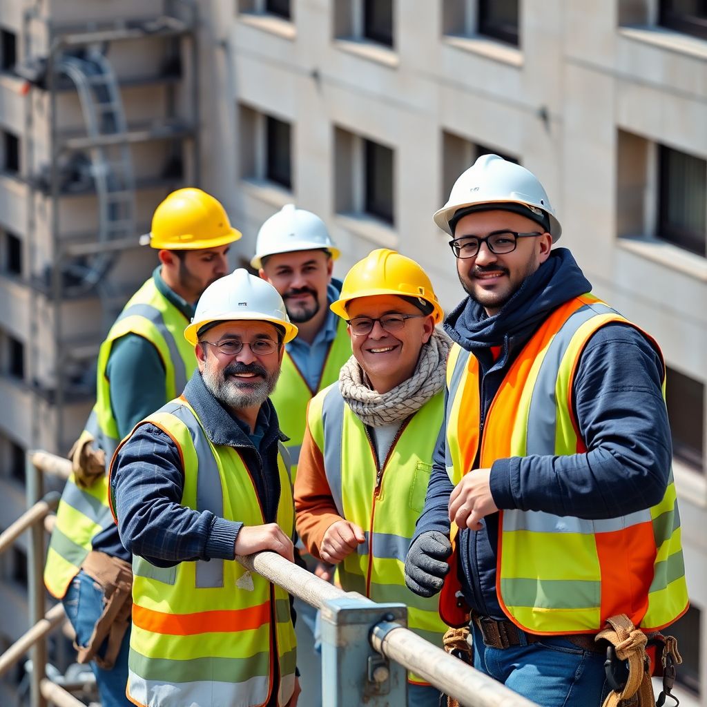 Lavoratori extracomunitari in un cantiere edile italiano con nulla osta Decreto Flussi