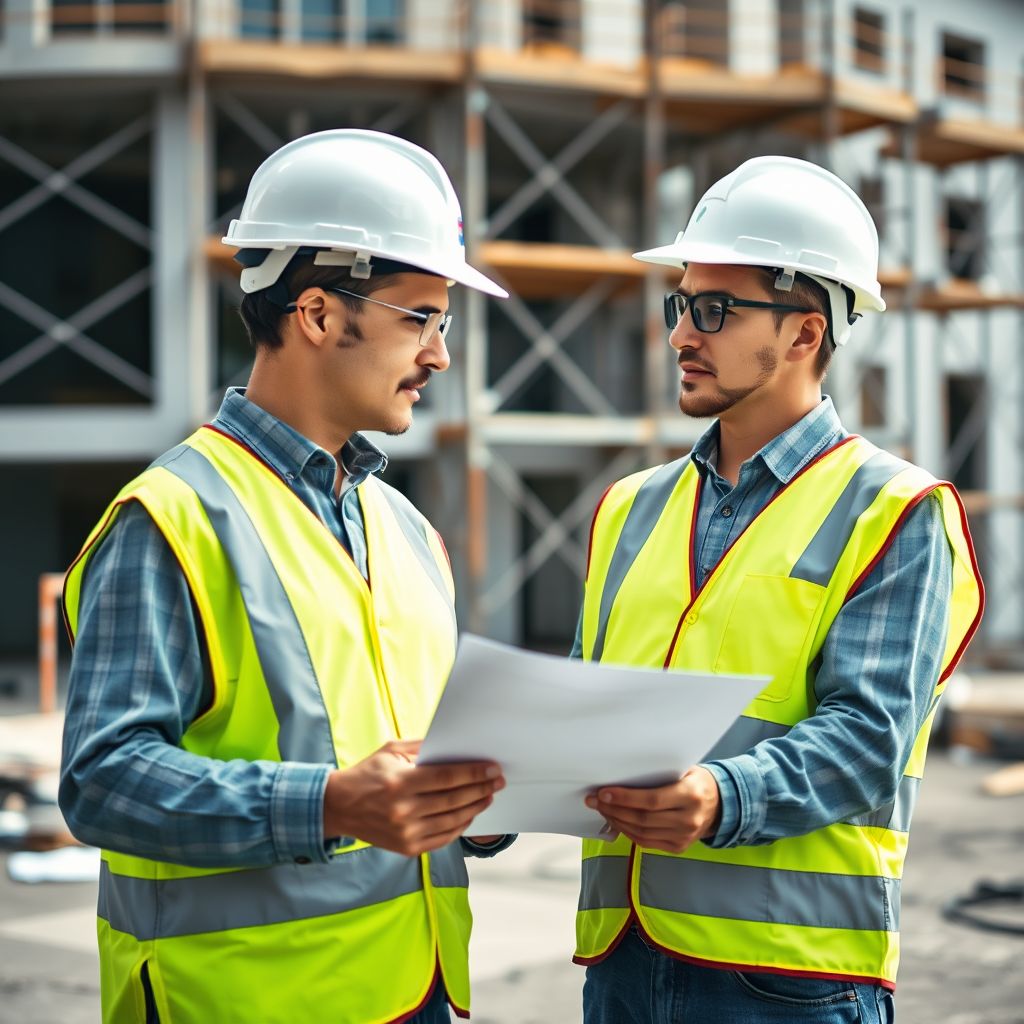 Cantiere edile con operai specializzati e ponteggi per assunzioni con Decreto Flussi