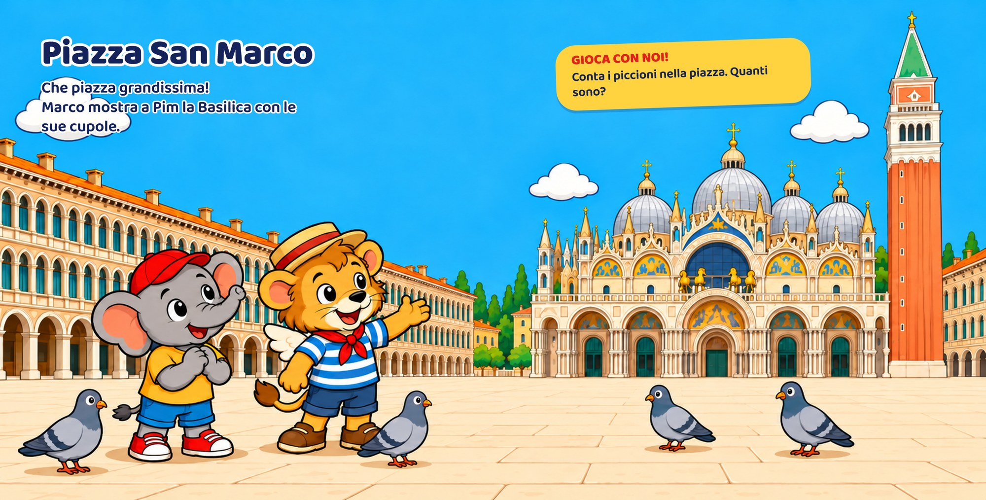 Doppia pagina Piazza San Marco del volume Venezia