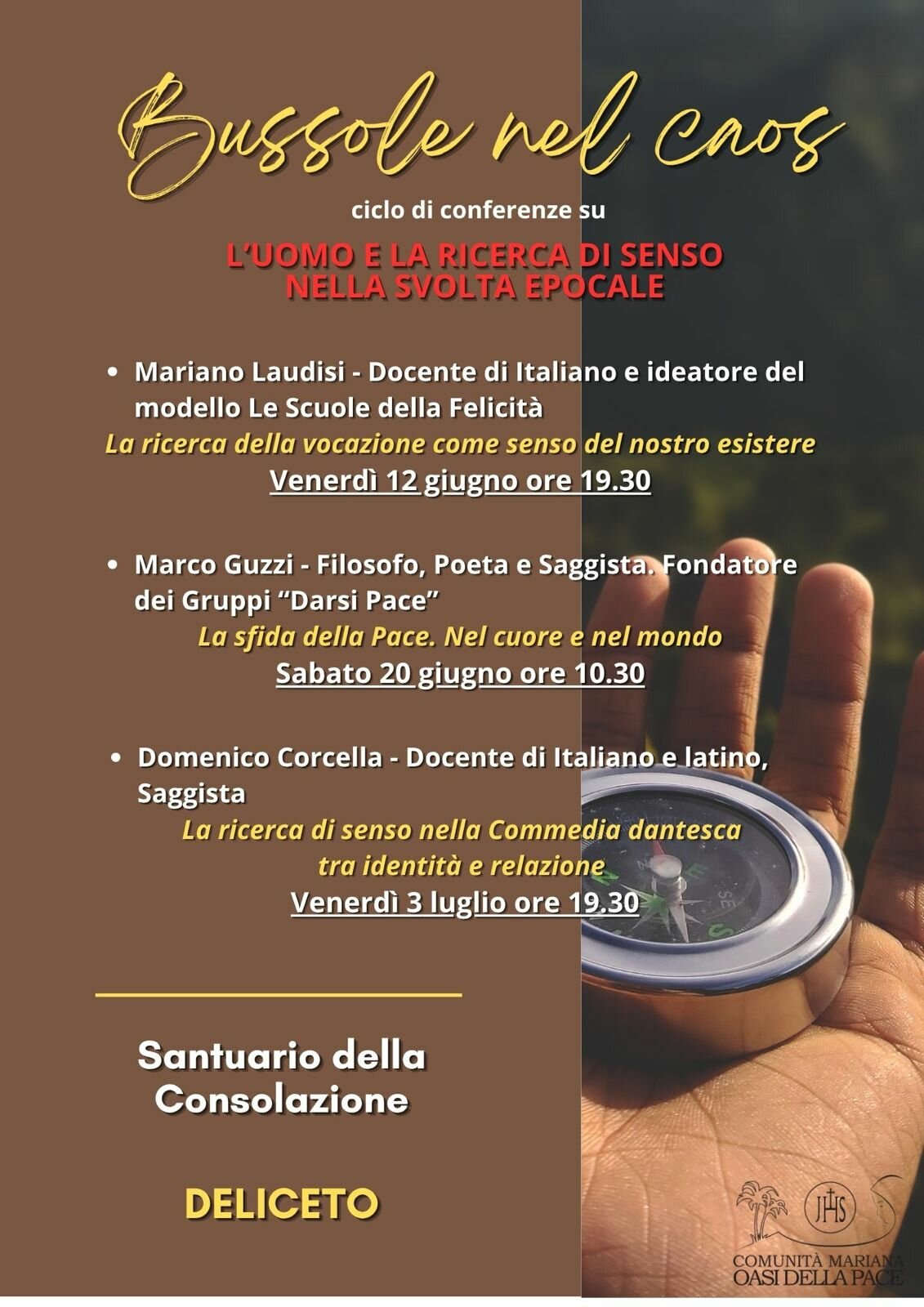 Ciclo di conferenze al Santuario della Consolazione, Deliceto