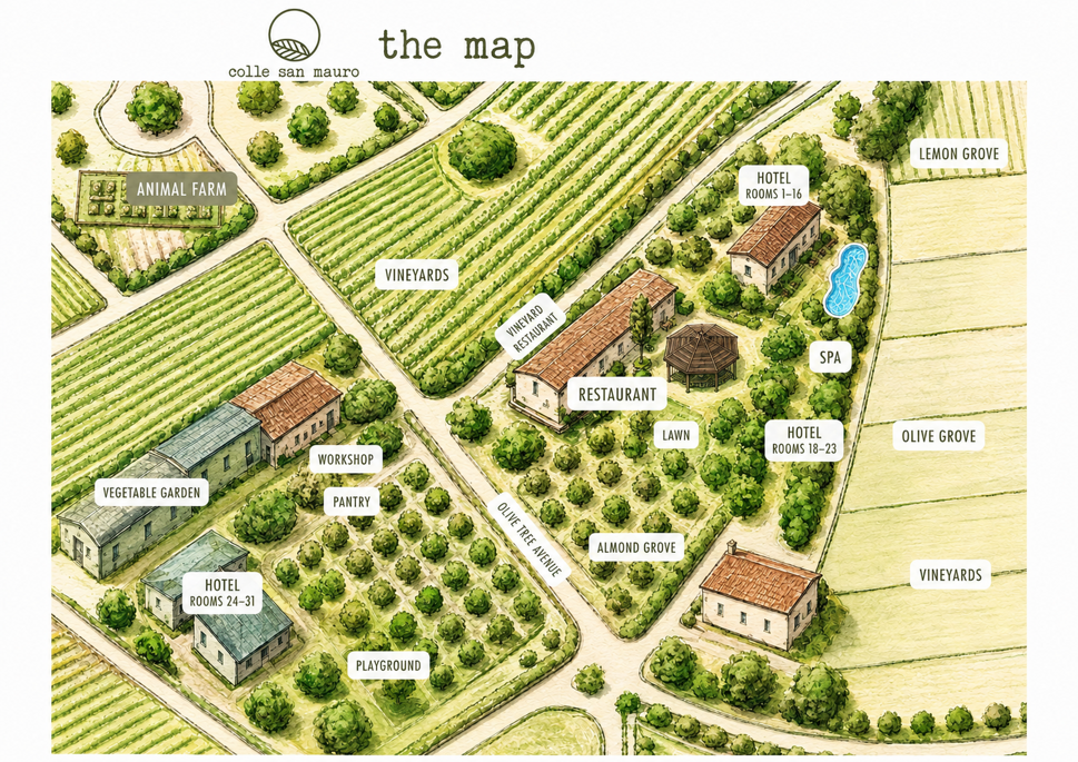 mappa acquerellata di colle san mauro