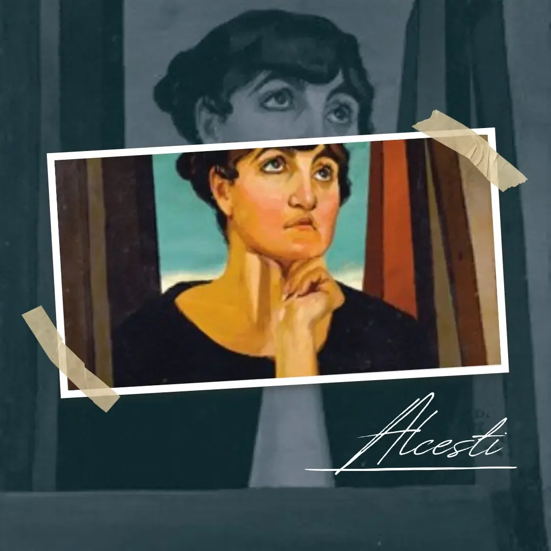Alcesti nel mito greco. Rielaborazione da GIorgio de Chirico