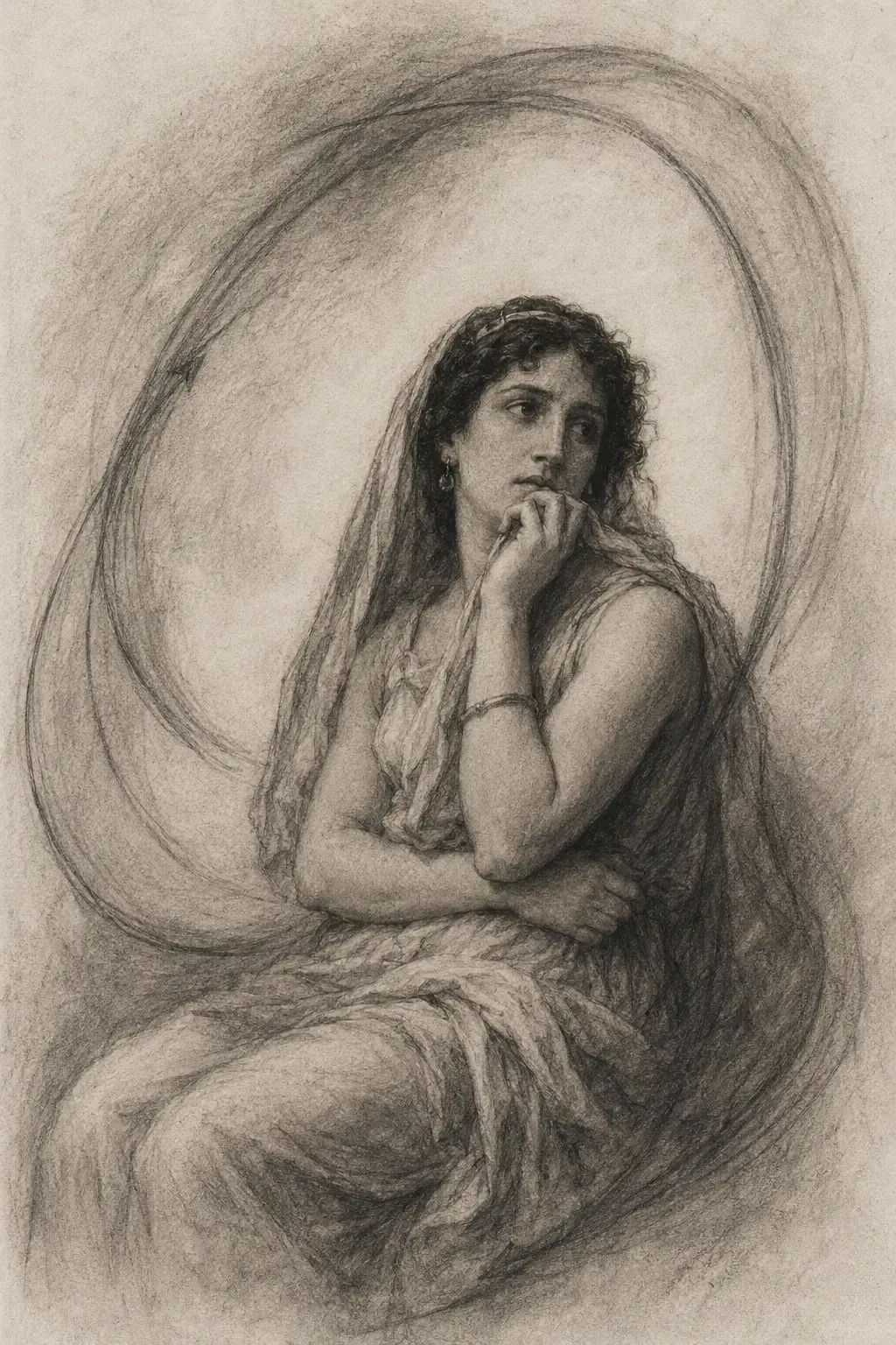 fedra-respiro-ovale.webp Illustrazione a carboncino ispirata al Respiro ovale