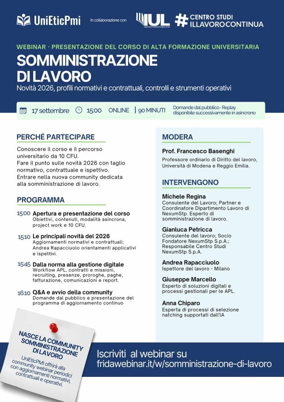 Somministrazione Lavoro - Novità 2026
