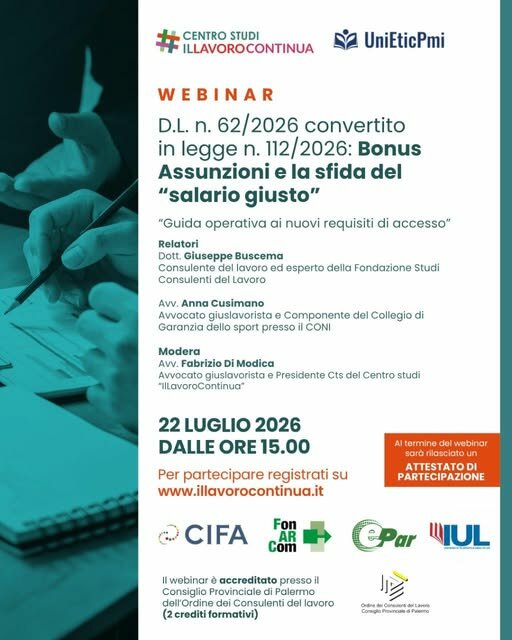 Bonus Assunzioni e “salario giusto”