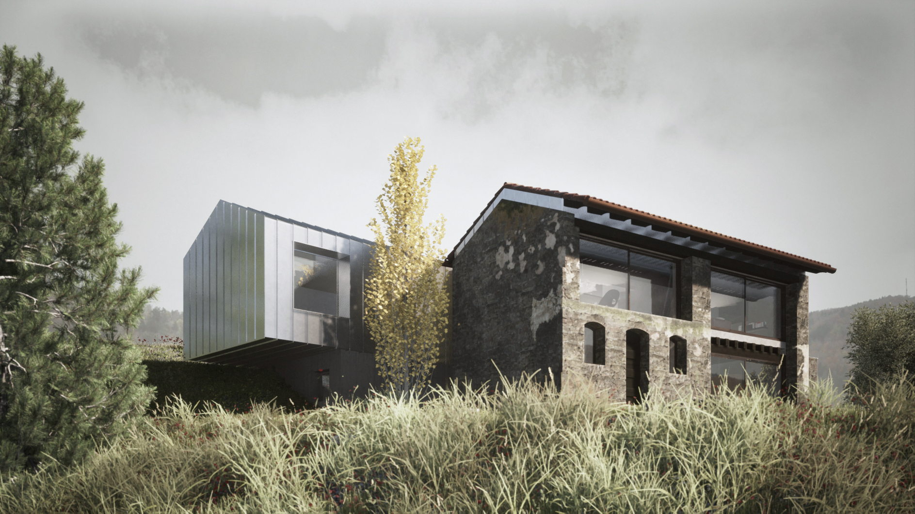 fienile, miane, ristrutturazione, ampliamento, veneto, combai, rudere, architettura, casa, udine