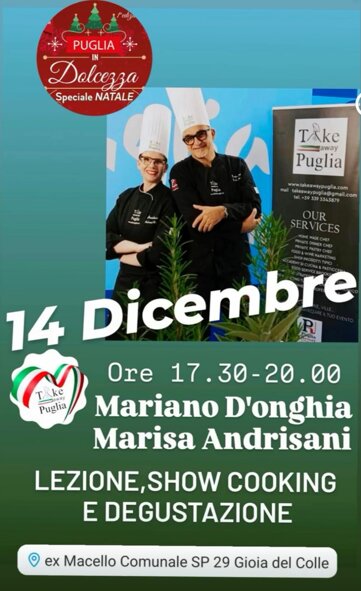 chef mariano d'onghia e marisa andrisani show cooking gioia del colle.jpeg chef mariano d'onghia e marisa andrisani show cooking gioia del colle.jpeg