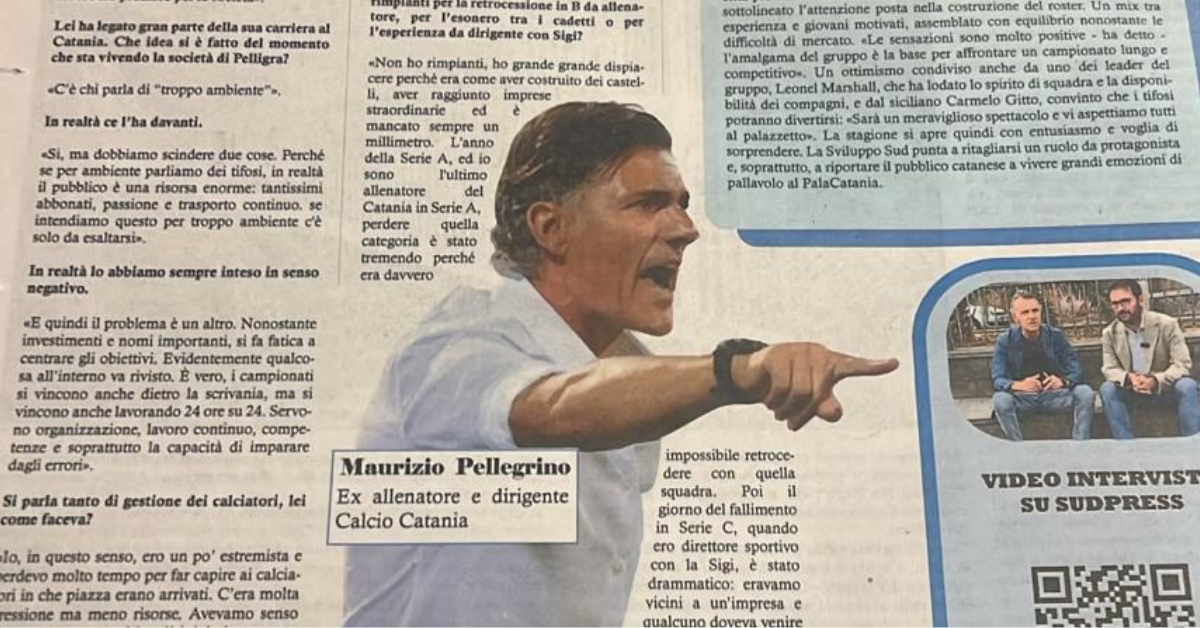 Dalla carta al web, Maurizio Pellegrino: «Catania può vincere, ma deve trovare le chiavi giuste»