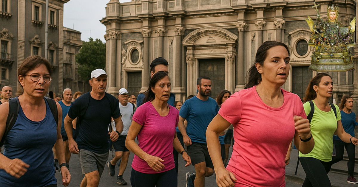 Sport e tradizione: camminata per Sant'Agata nel centro storico di Catania