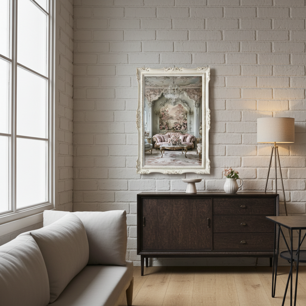 composizione di arredo artigianale in stile mix and match by Cesaria Arte 