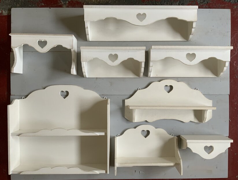 selezione di mensole artigianali per decorazioni interne in ambienti shabby chic by Cesaria Arte 