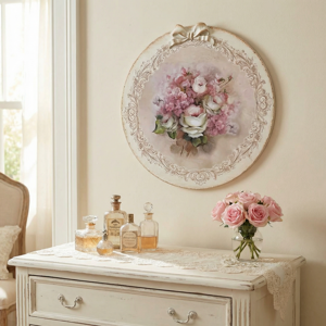 quadro-rotondo-shabby-chic-con-decorazione-floreale-e-fiocco
