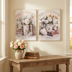 set-duo-quadretti-biblioteca-in-fiore