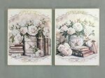 set-duo-quadretti-biblioteca-in-fiore
