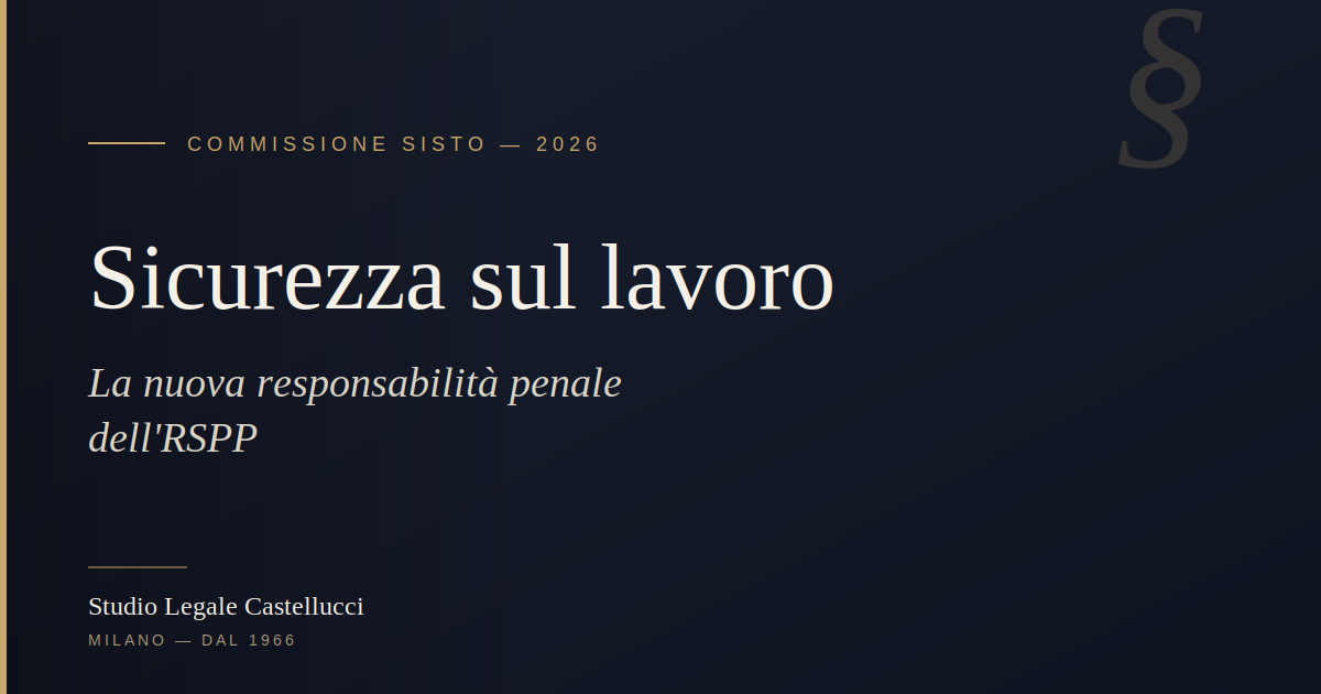 RSPP garante autonomo? Cosa propone la Commissione Sisto