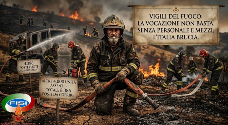 Allarme Vigili del Fuoco: personale insufficiente e tutele dimenticate Allarme Vigili del Fuoco: personale insufficiente e tutele dimenticate