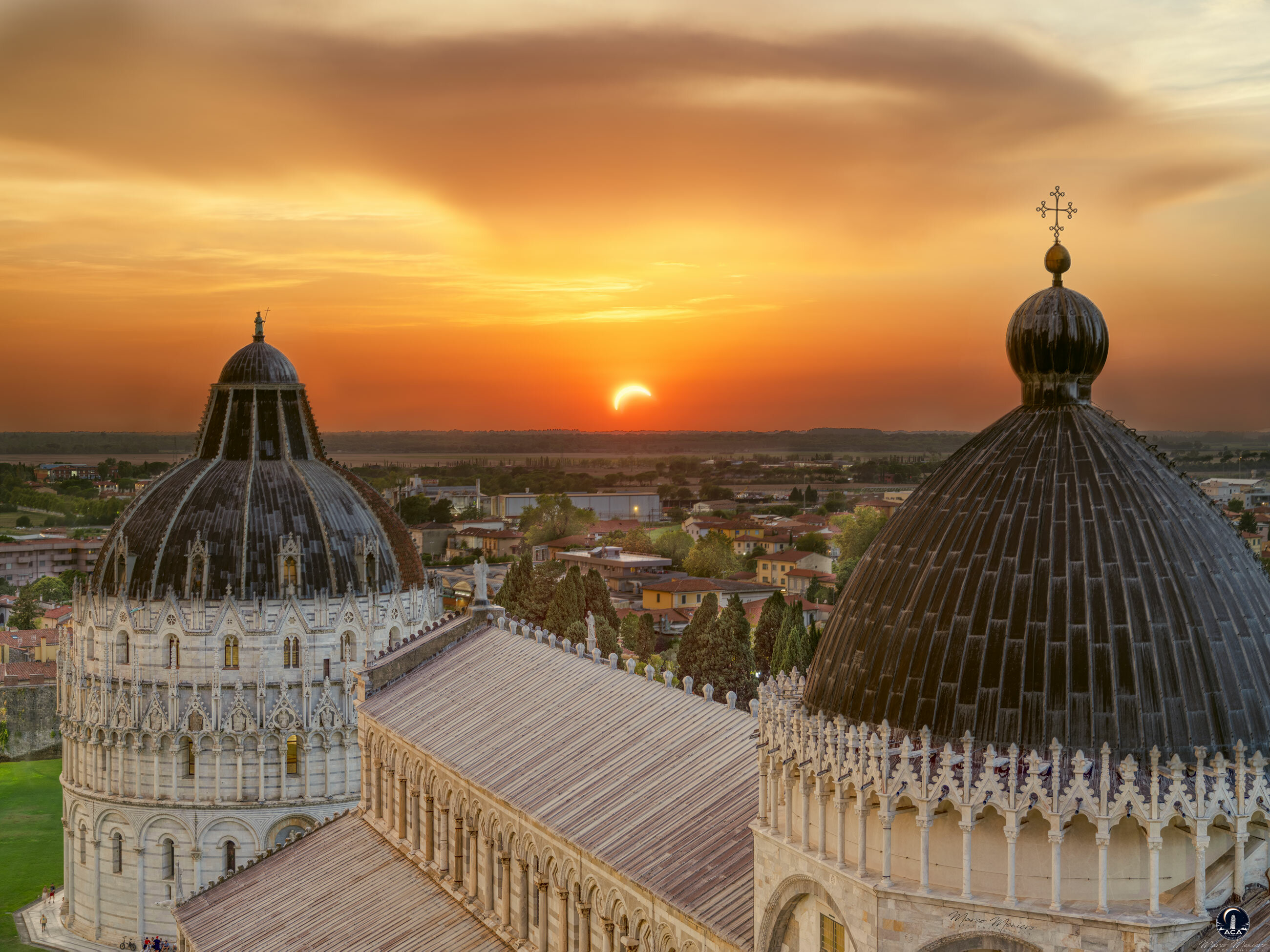 Il primo telescopio sulla Torre di Pisa - Eclissi di Sole