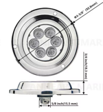 faretto LED nautico subacqueo compatto acciaio inox