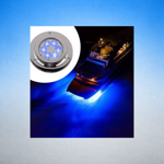 faretto LED nautico subacqueo compatto acciaio inox che crea un' atmosfera