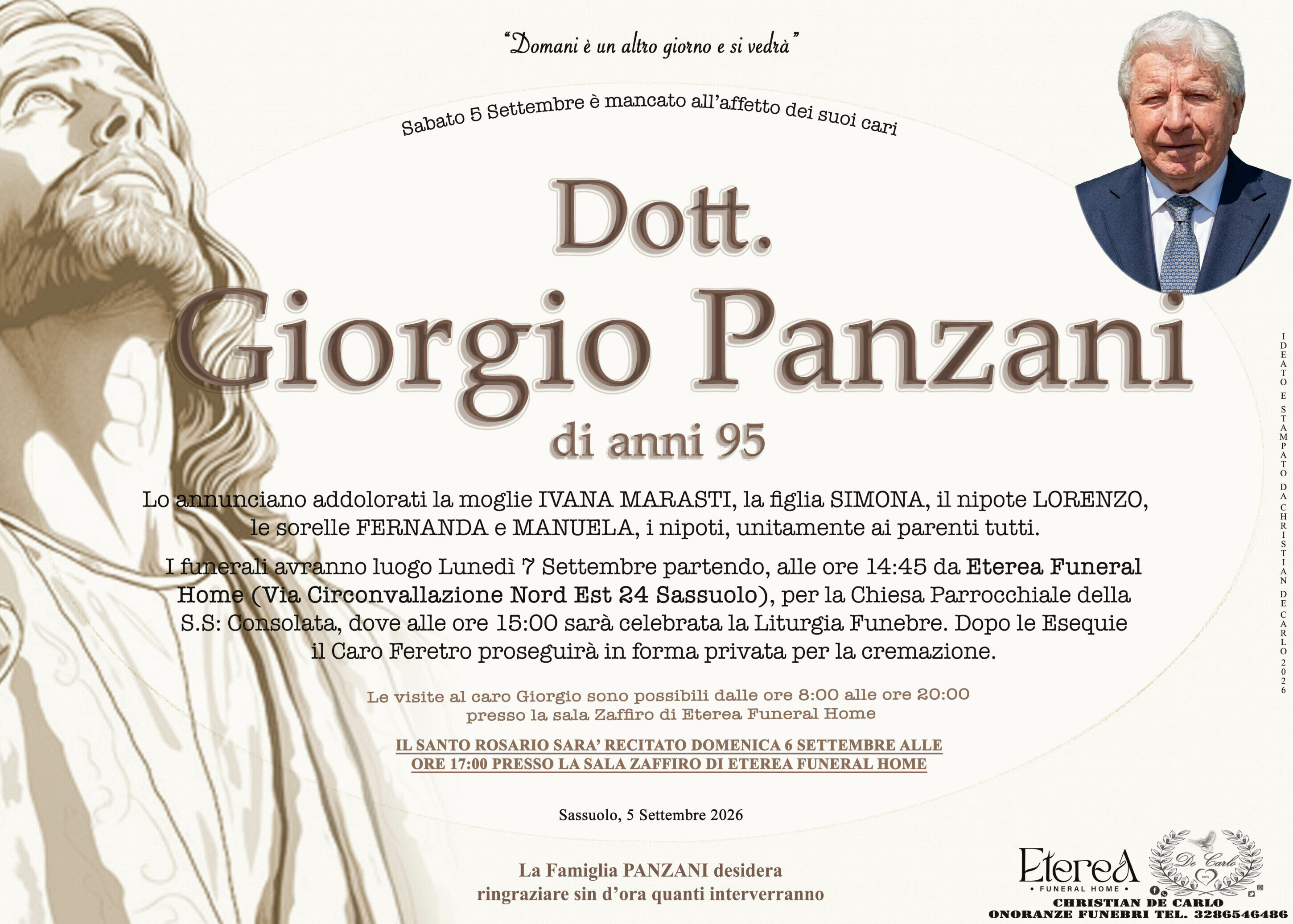 Dott. Giorgio Panzani di anni 95 Dott. Giorgio Panzani di anni 95