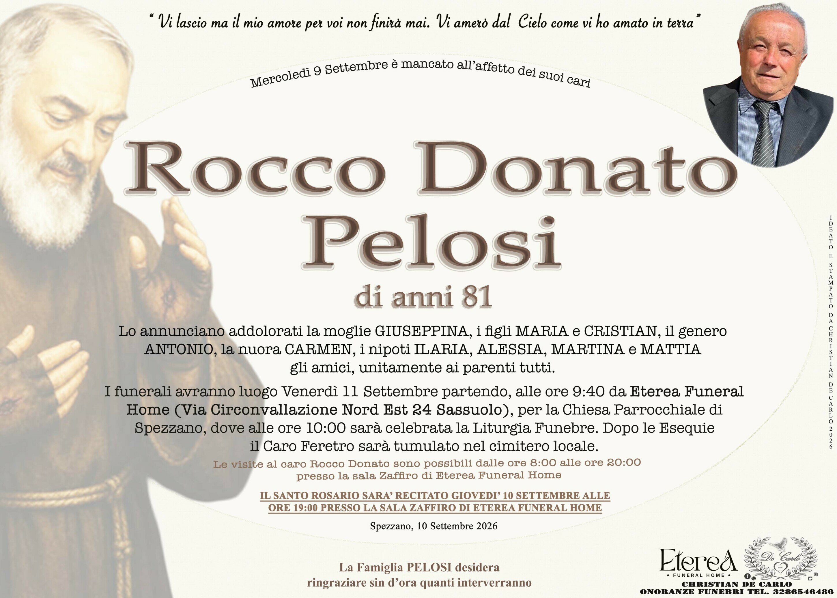 Rocco Donato Pelosi di anni 81 Rocco Donato Pelosi di anni 81
