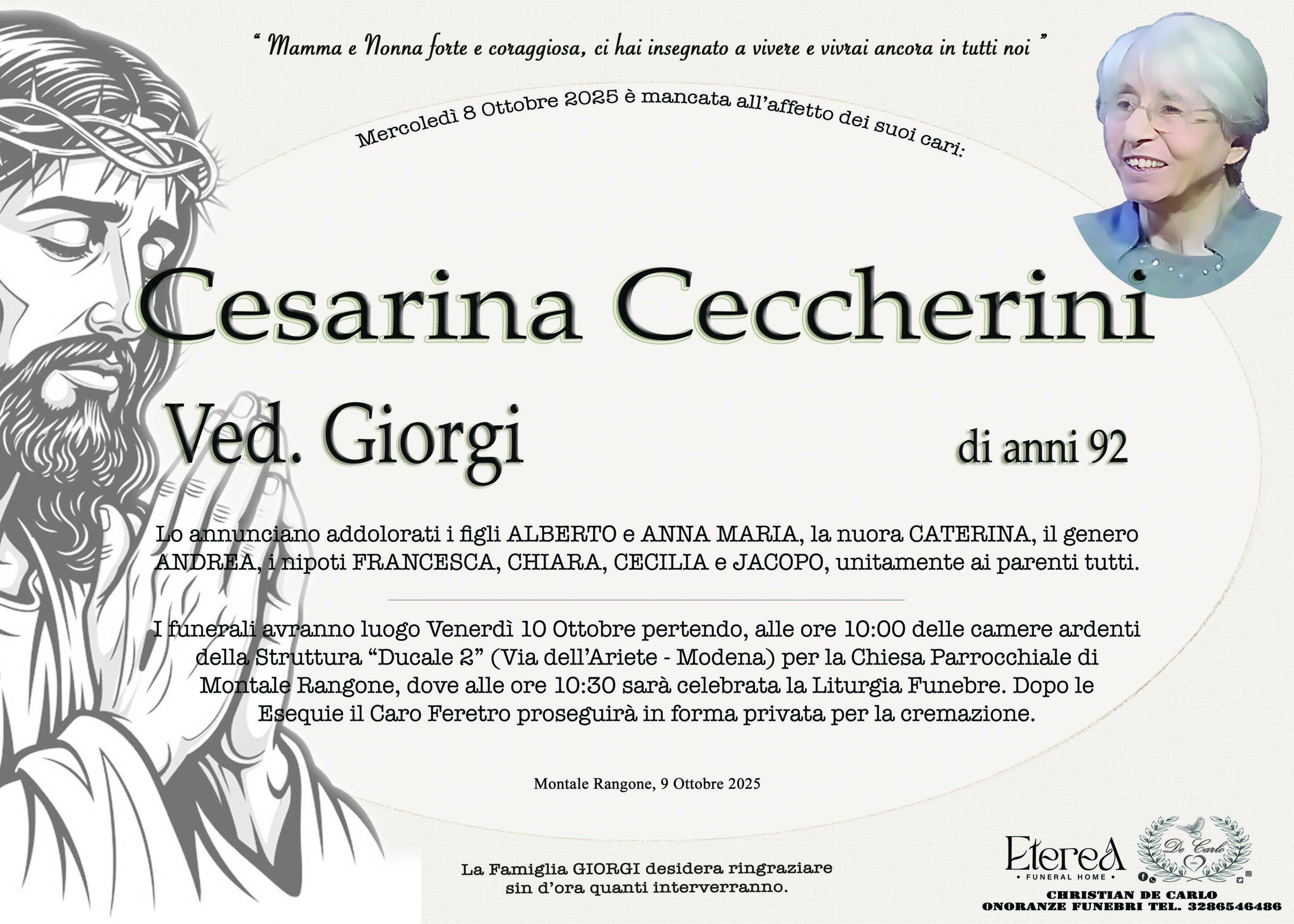 Cesarina Ceccherini Ved. Giorgi di anni 92