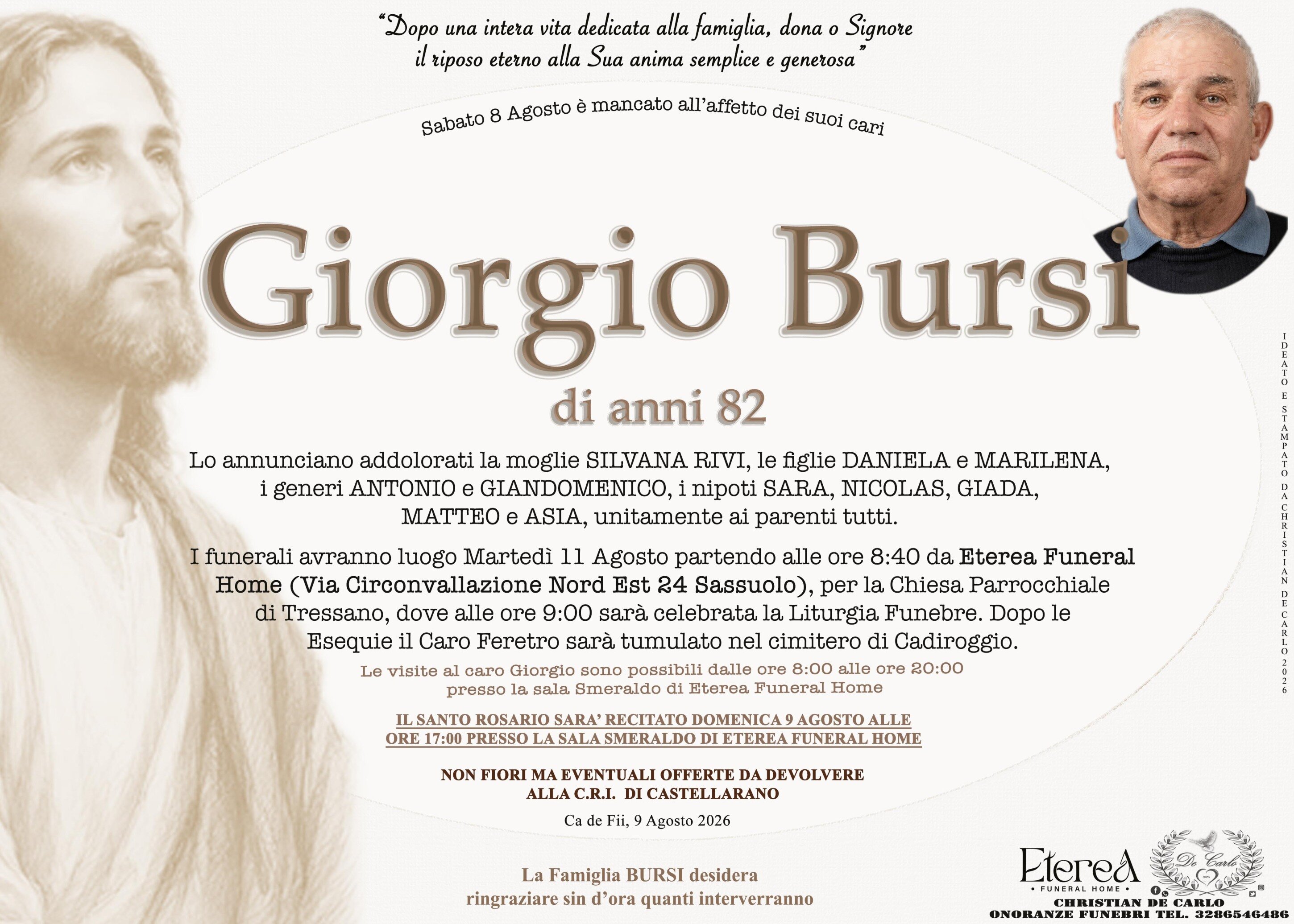 Giorgio Bursi di anni 82