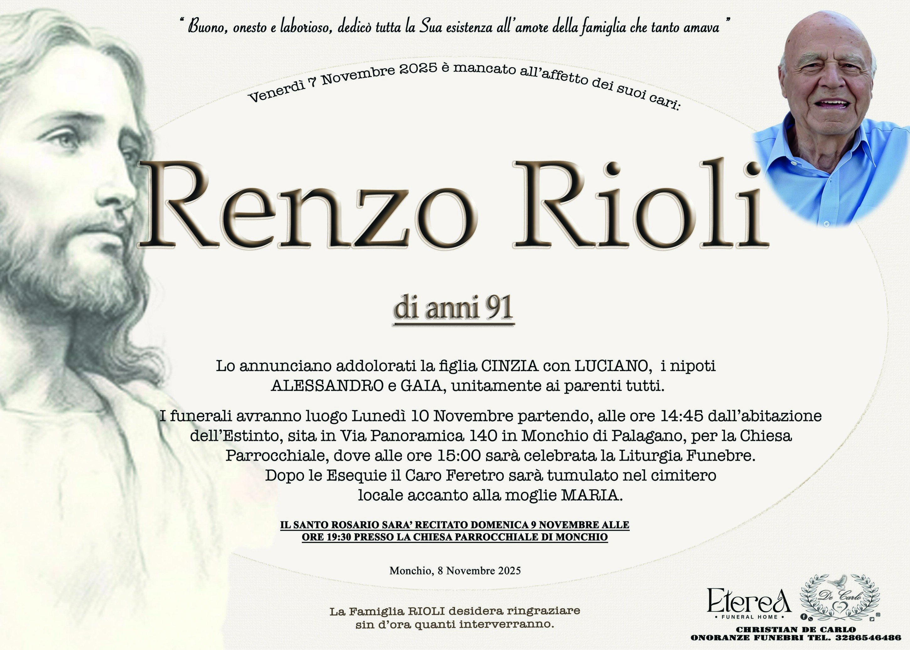 Renzo Rioli di anni 91