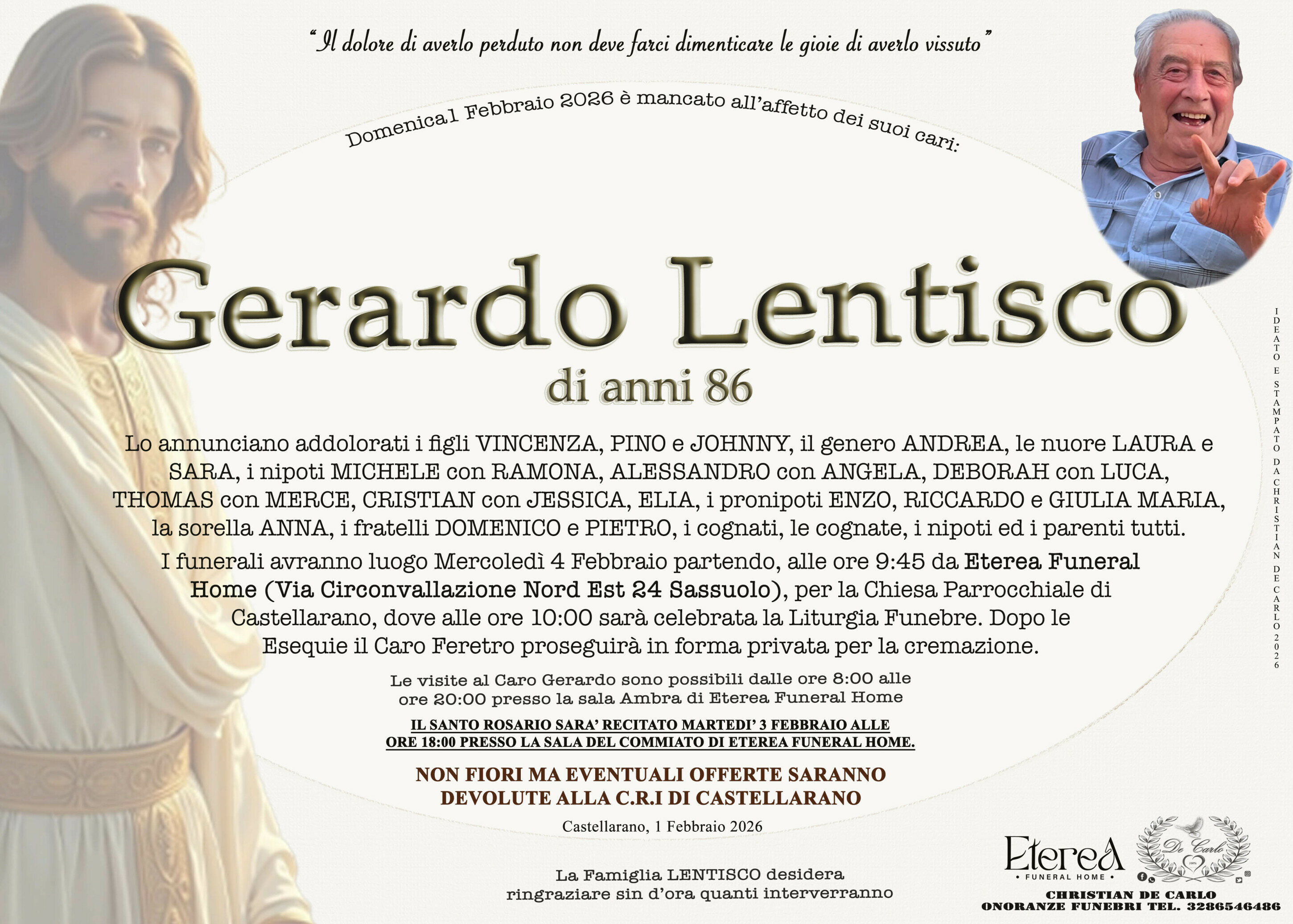 Gerado Lentisco di anni 86