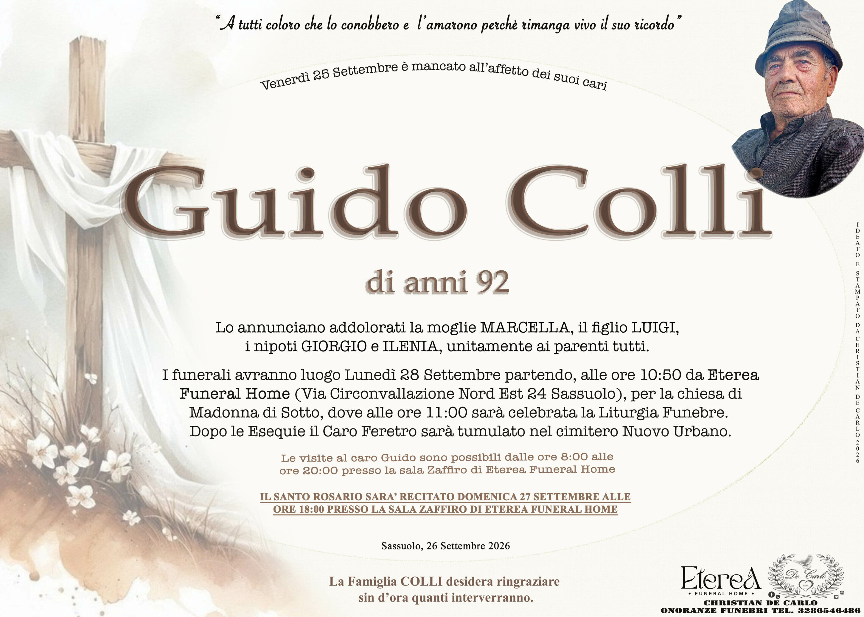 Guido Colli di anni 92