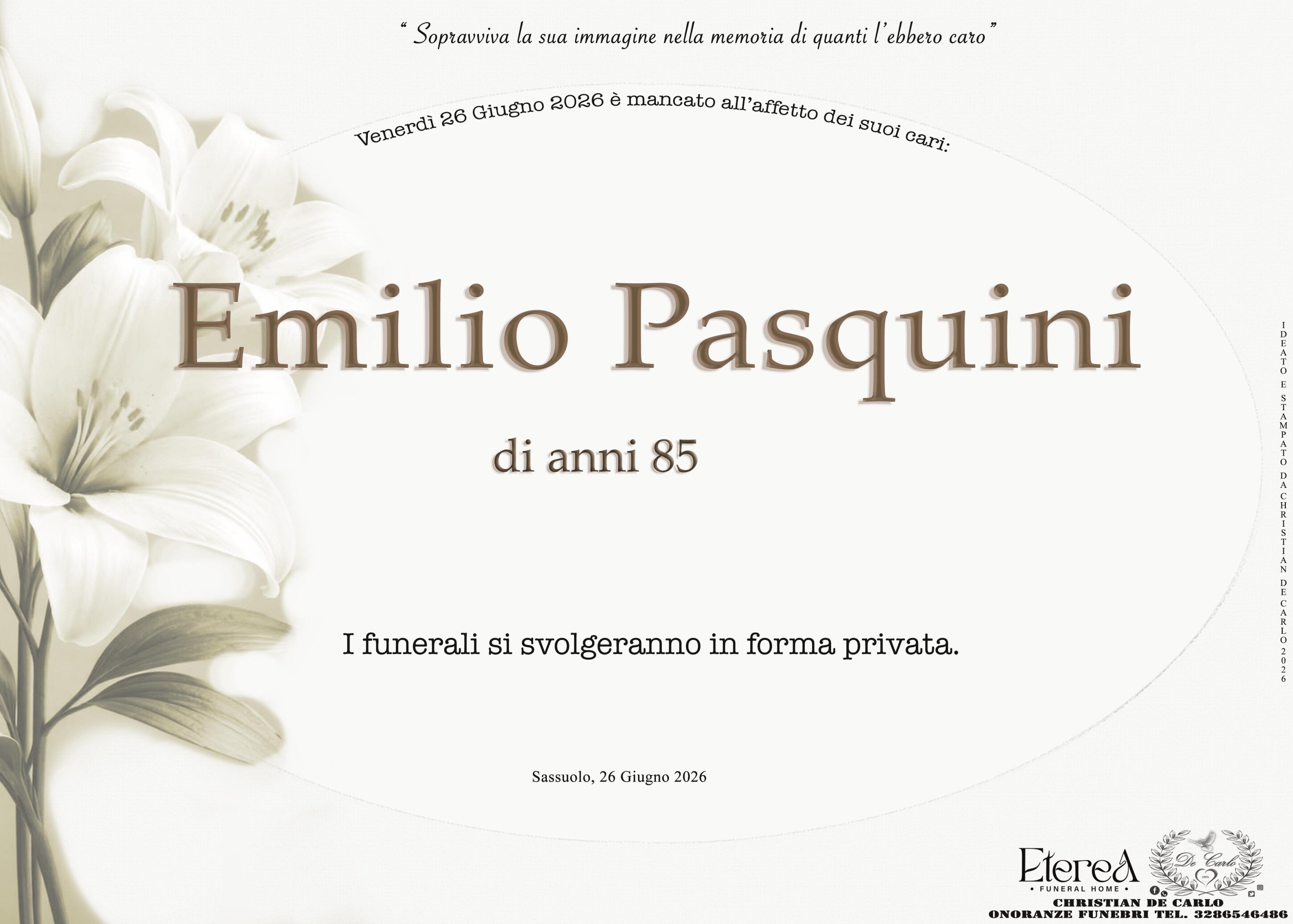 Emilio Pasquini di anni 85