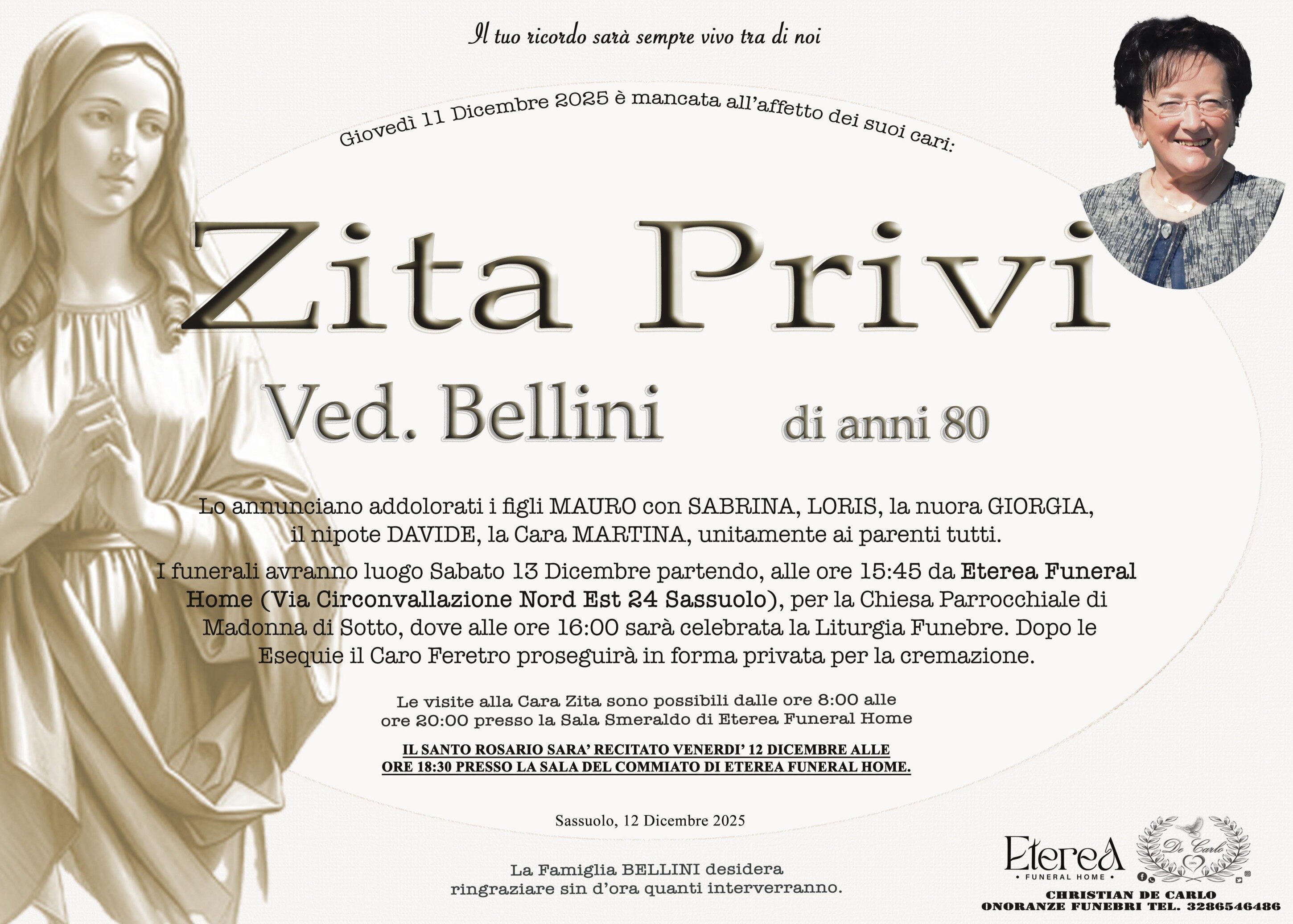 Zita Privi Ved. Bellini di anni 80