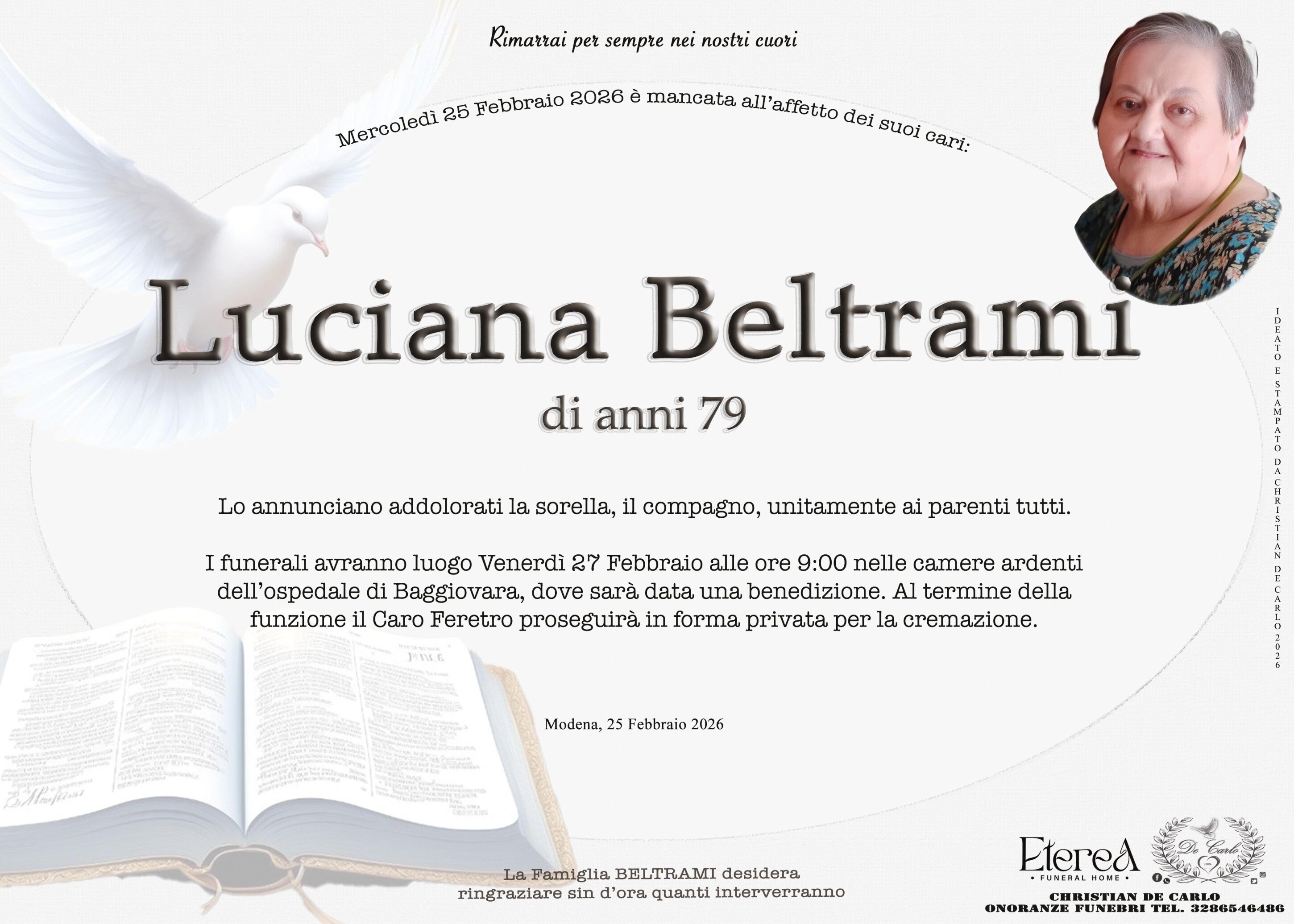 Luciana Beltrami di anni 79