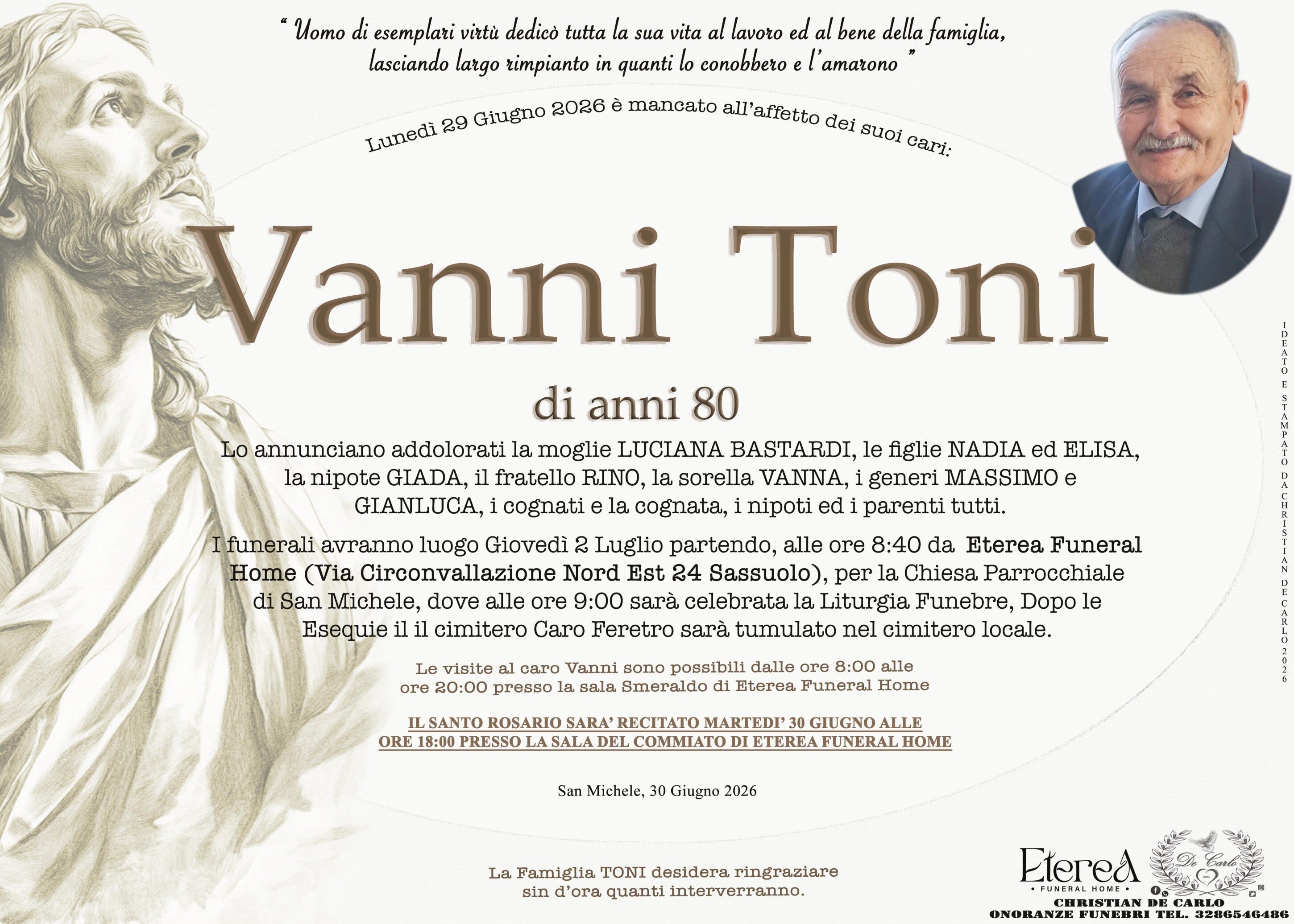 Vanni Toni di anni 80