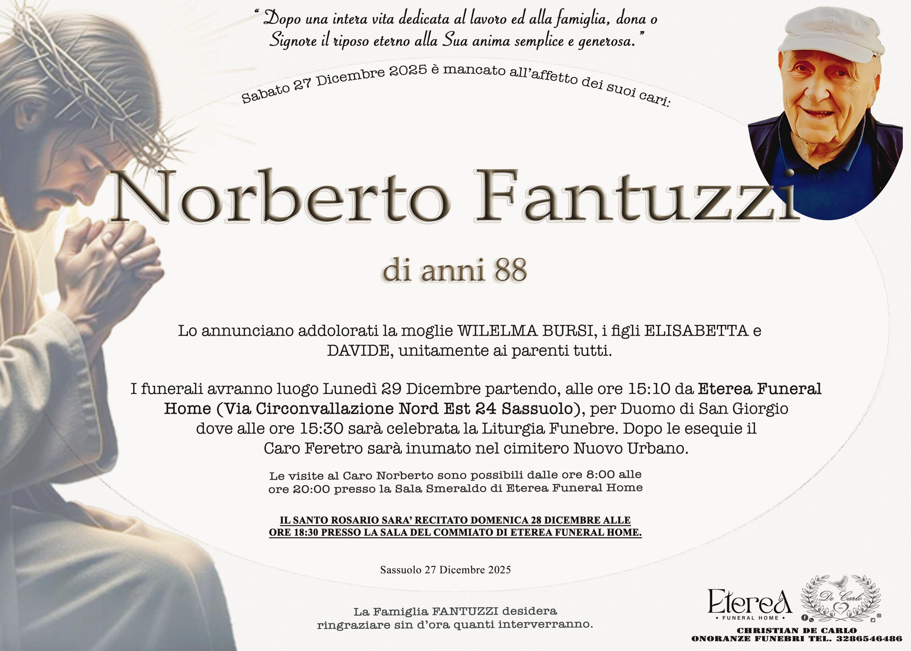 Norberto Fantuzzi di anni 88