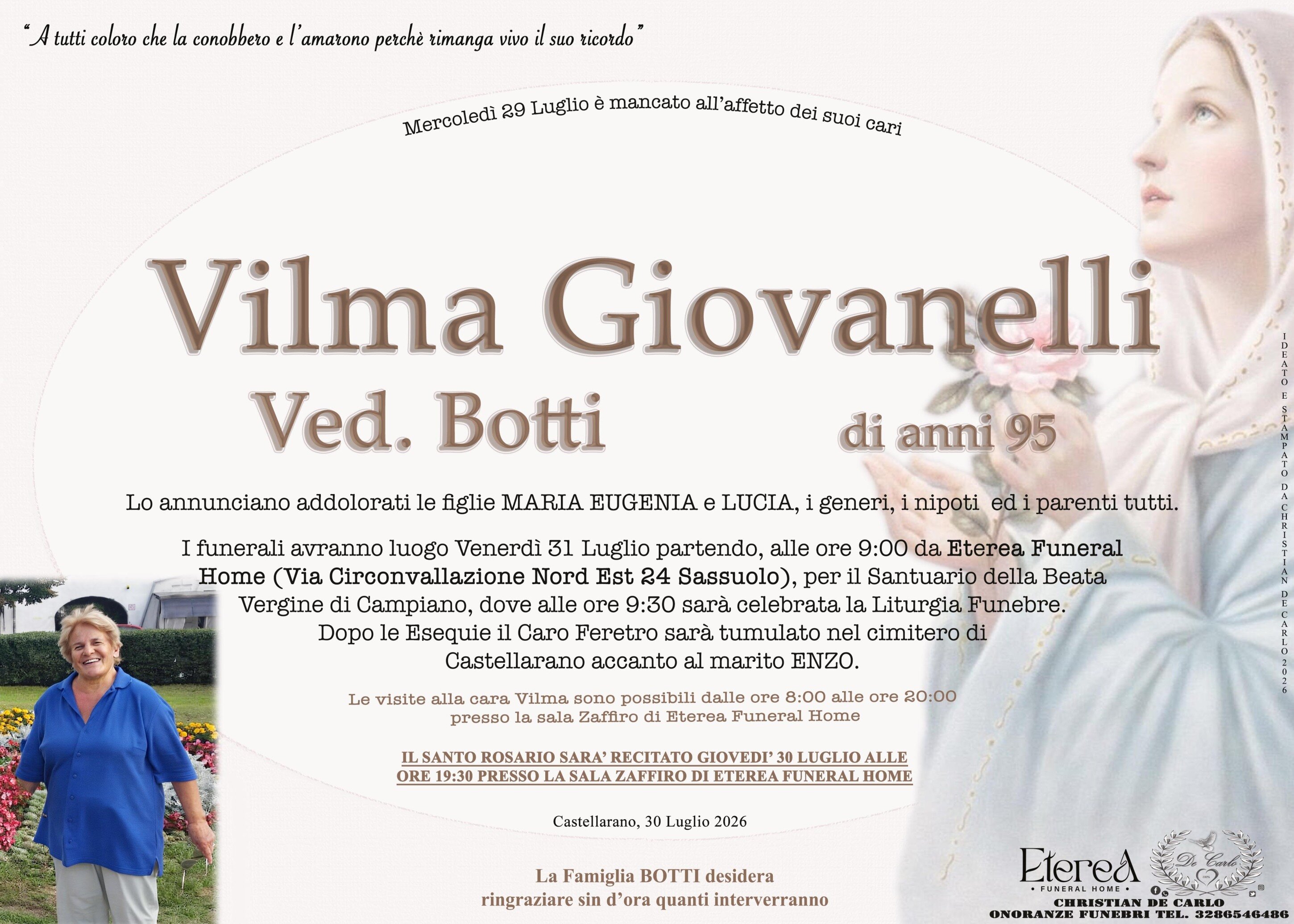 Vilma Giovanelli Ved. Botti di anni 95 Vilma Giovanelli Ved. Botti di anni 95