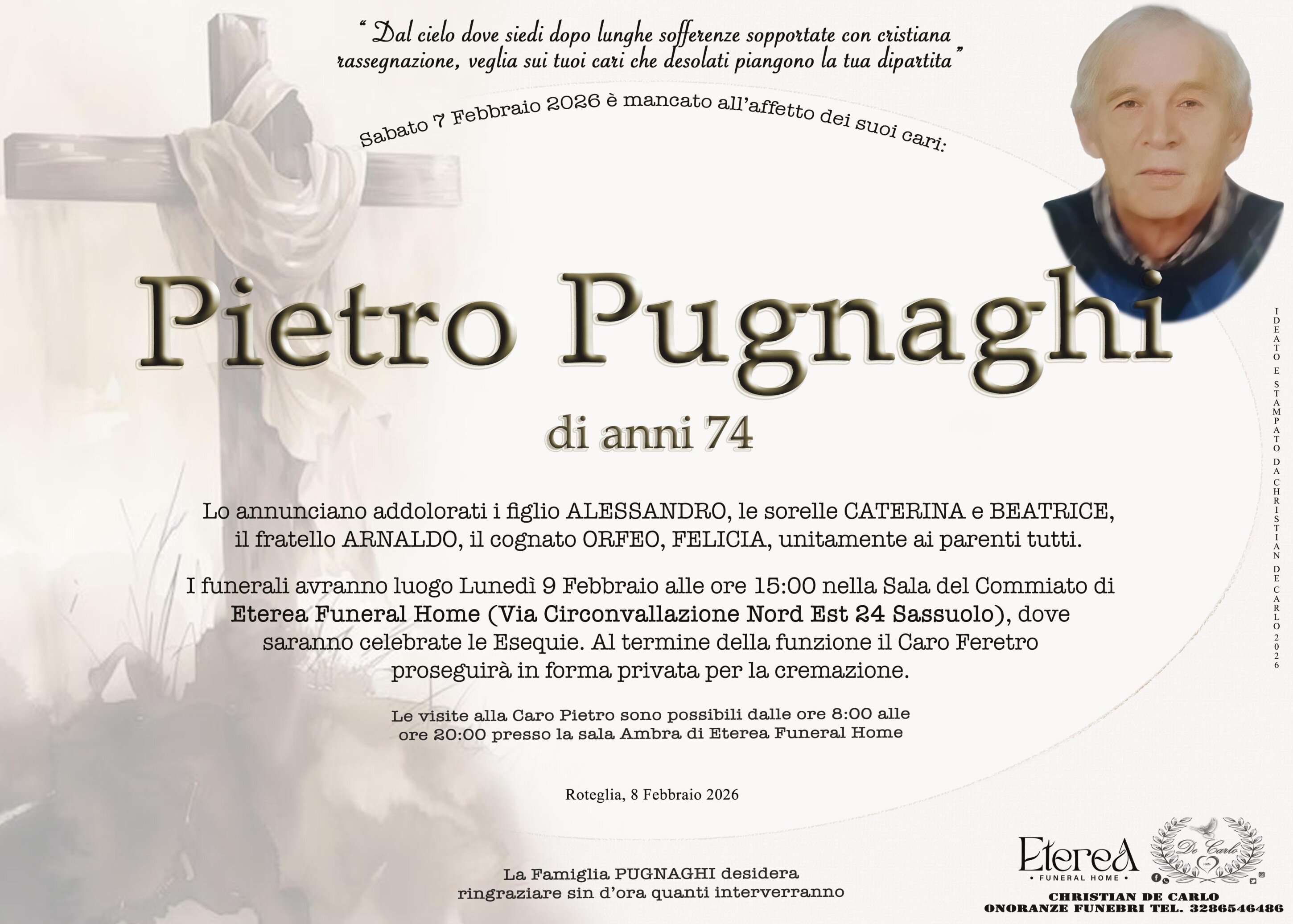 Pietro Pugnaghi di anni 74 Pietro Pugnaghi di anni 74
