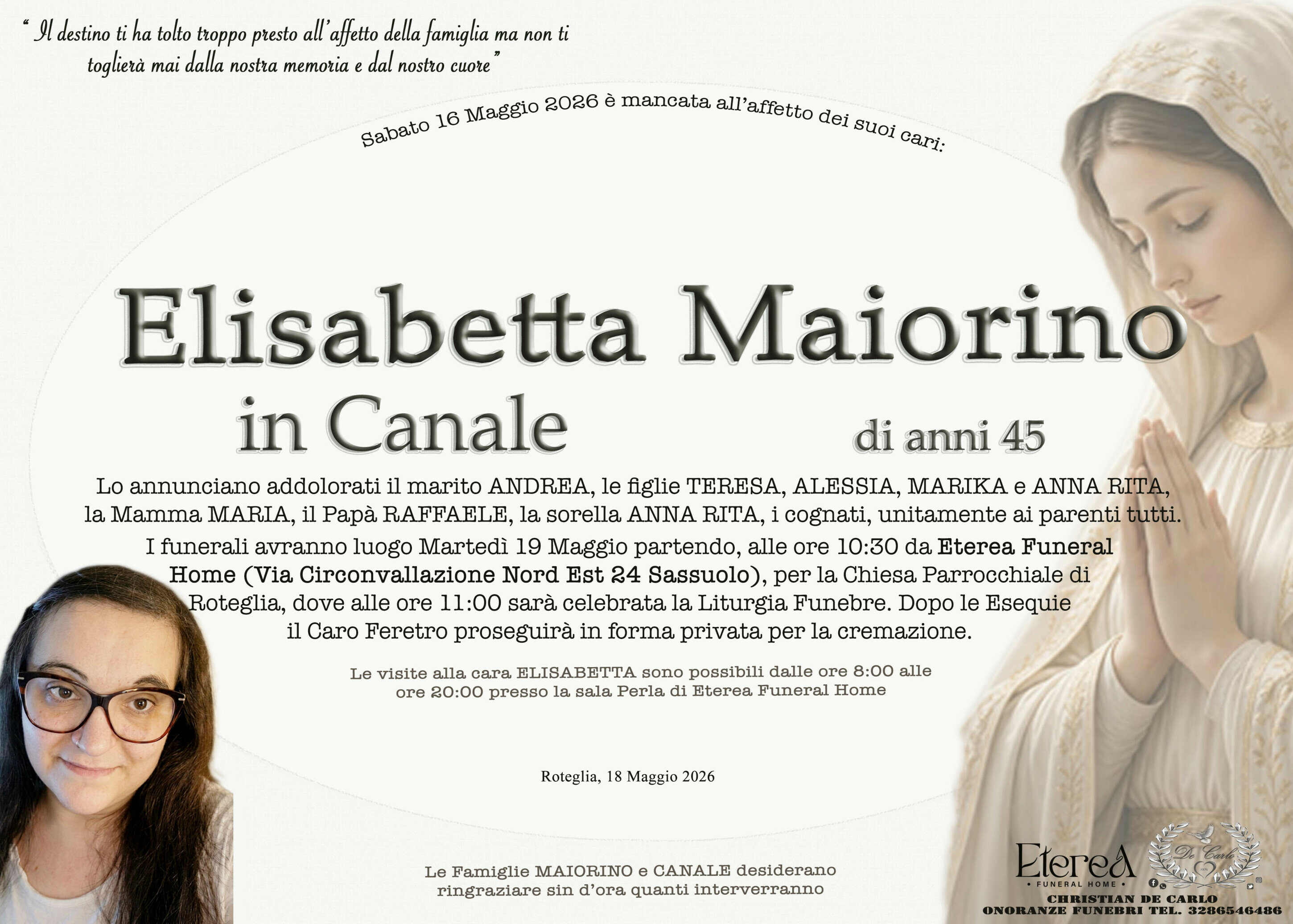 Elisabetta Maiorino in Canale di anni 45