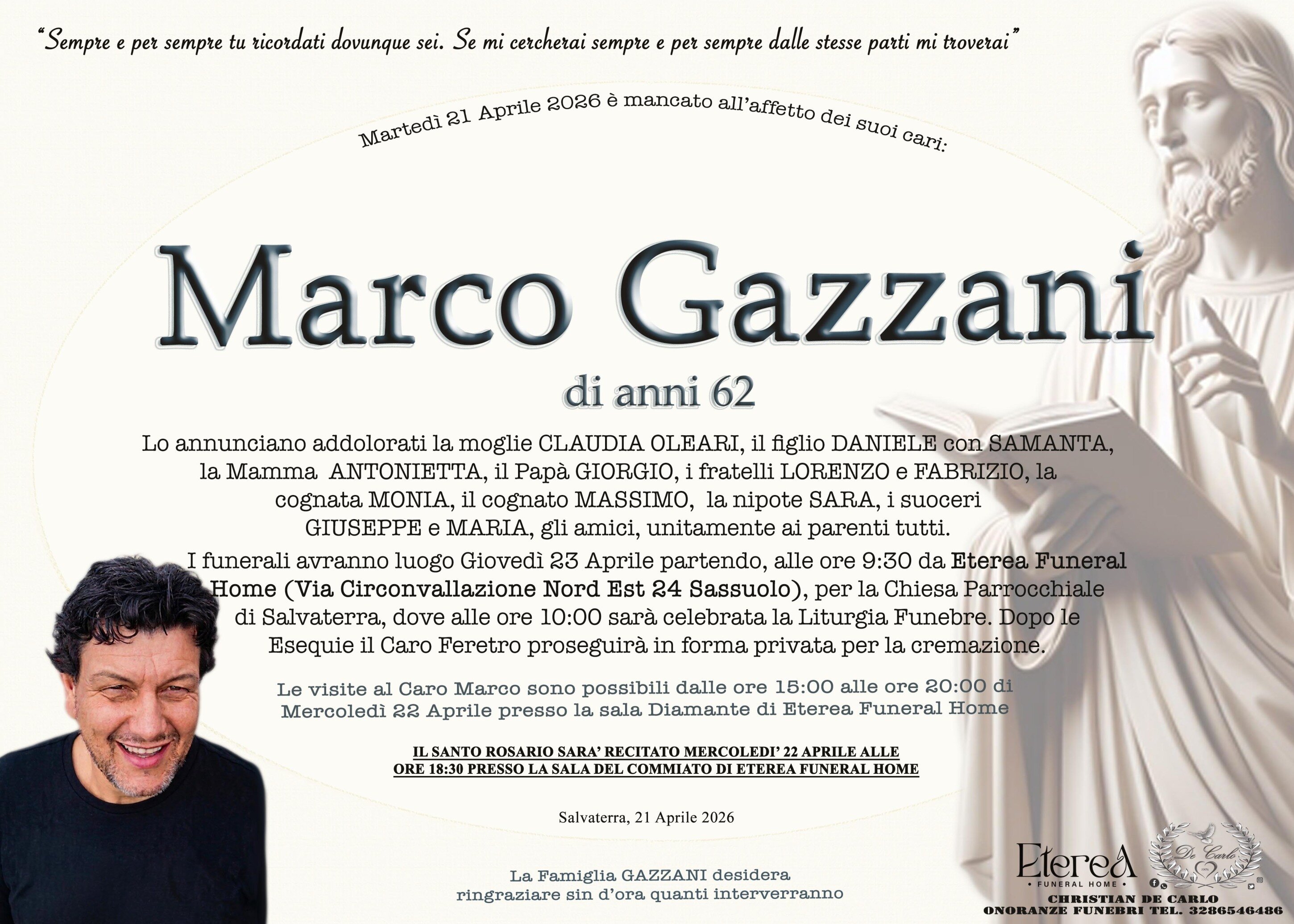 Marco Gazzani di anni 62 Marco Gazzani di anni 62