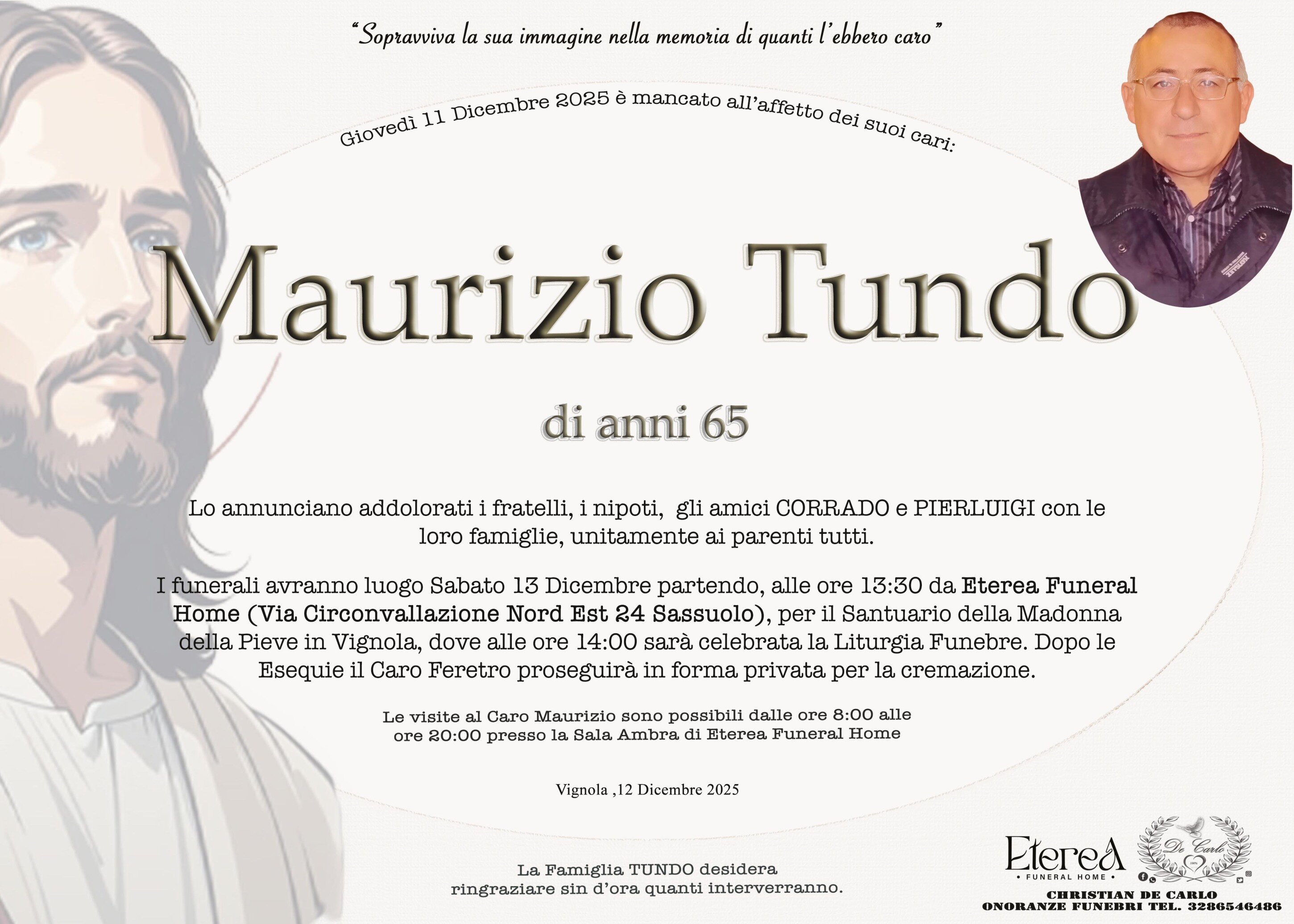 Maurizio Tundo di anni 65