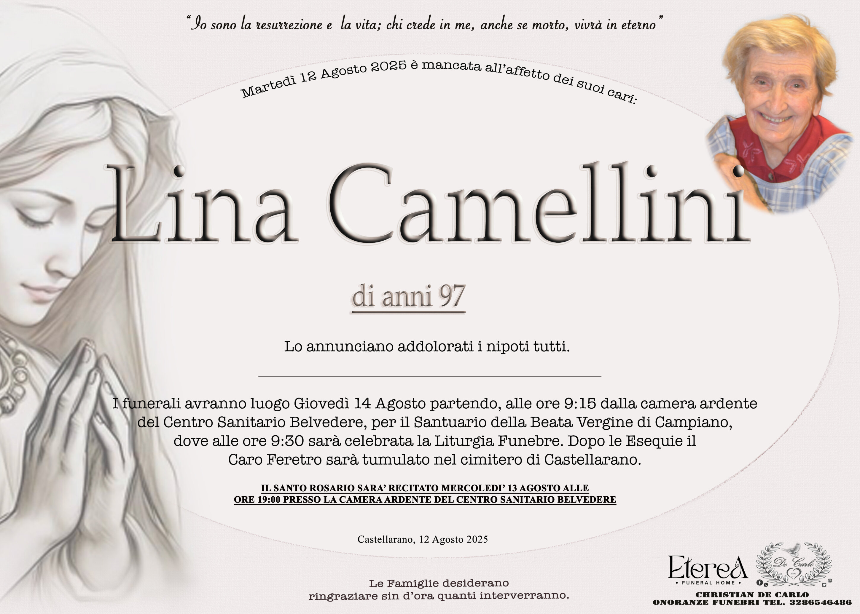 Lina Camellini di anni 97 Lina Camellini di anni 97