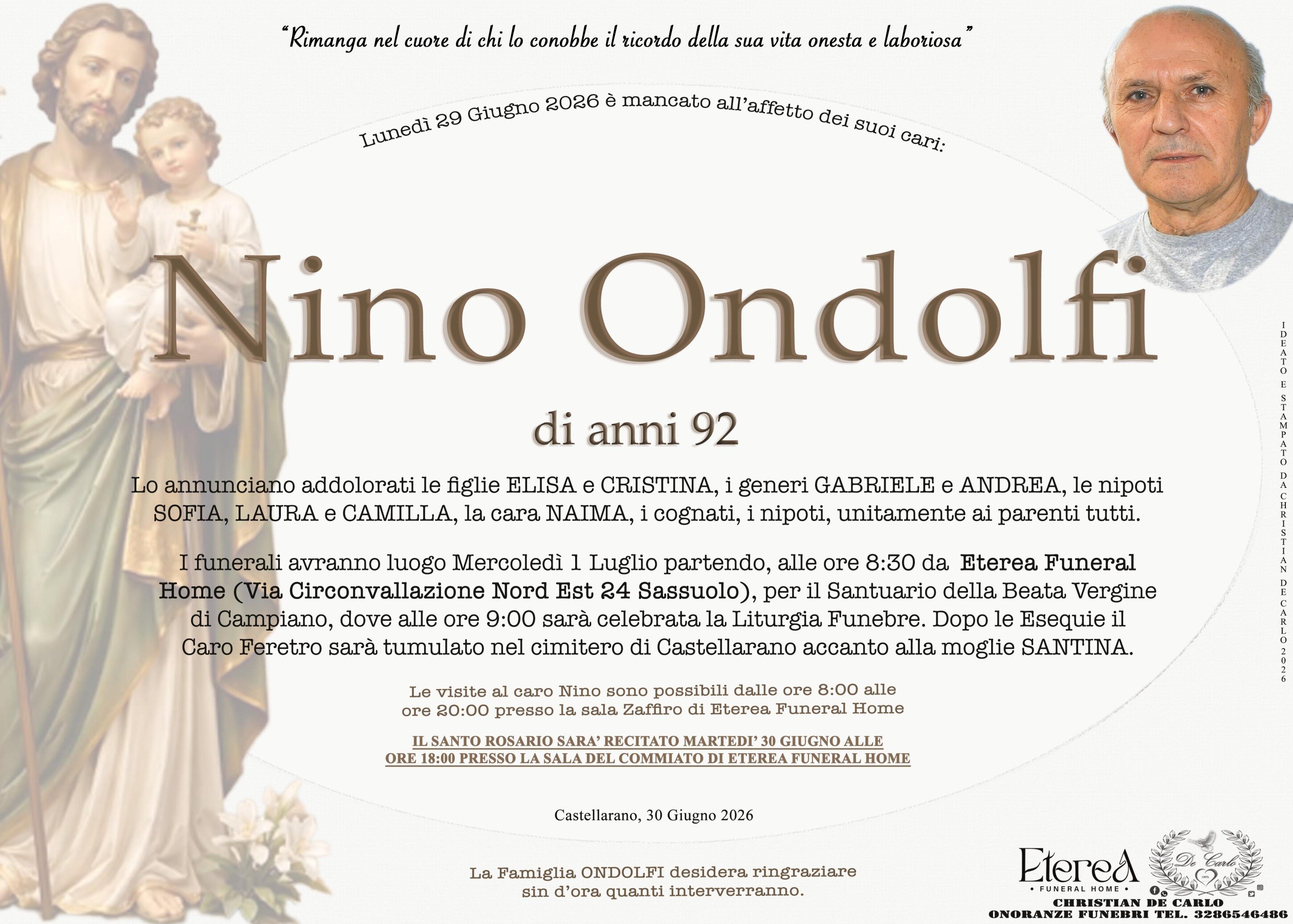Nino Ondolfi di anni 92