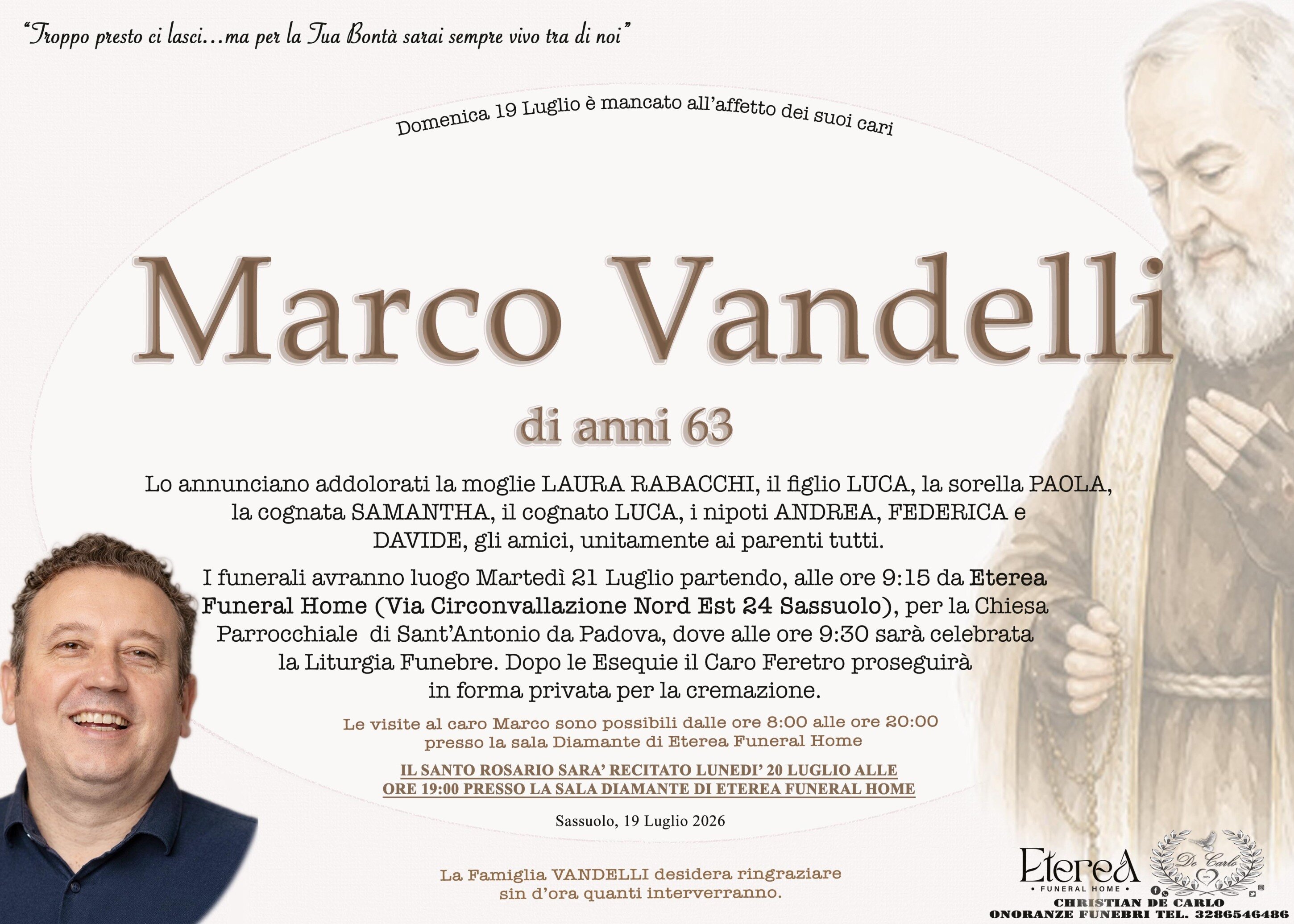 Marco Vandelli di anni 63