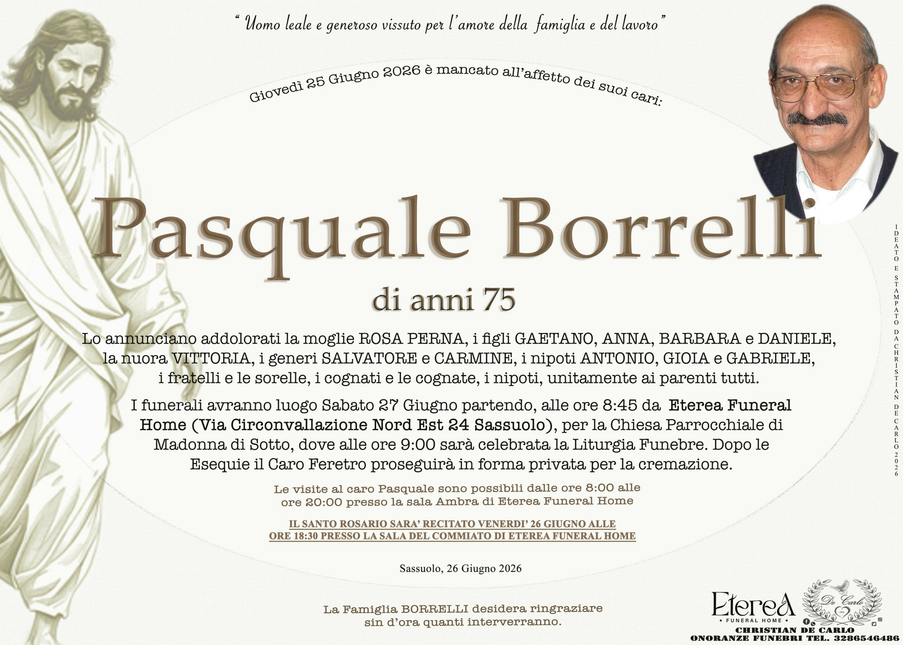 Pasquale Borrelli di anni 75 Pasquale Borrelli di anni 75