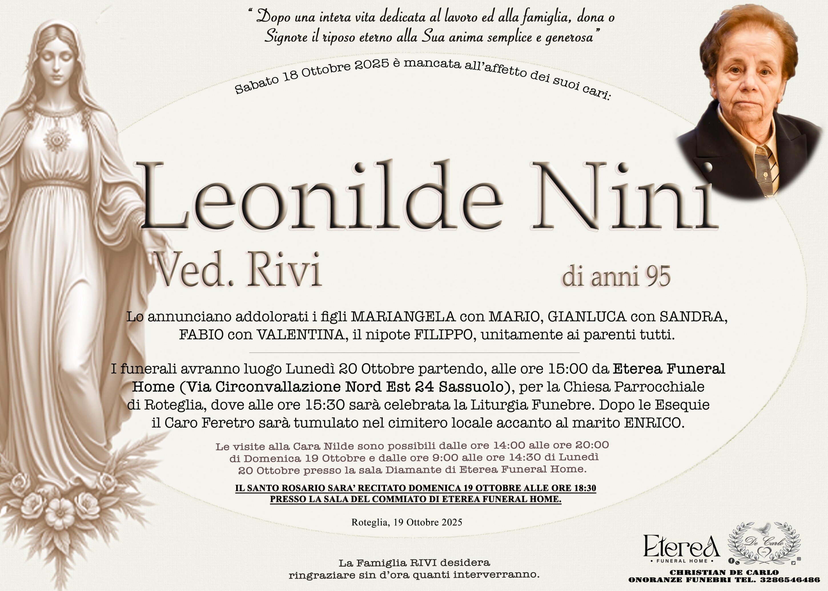 Leonilde Nini Ved. Rivi di anni 95