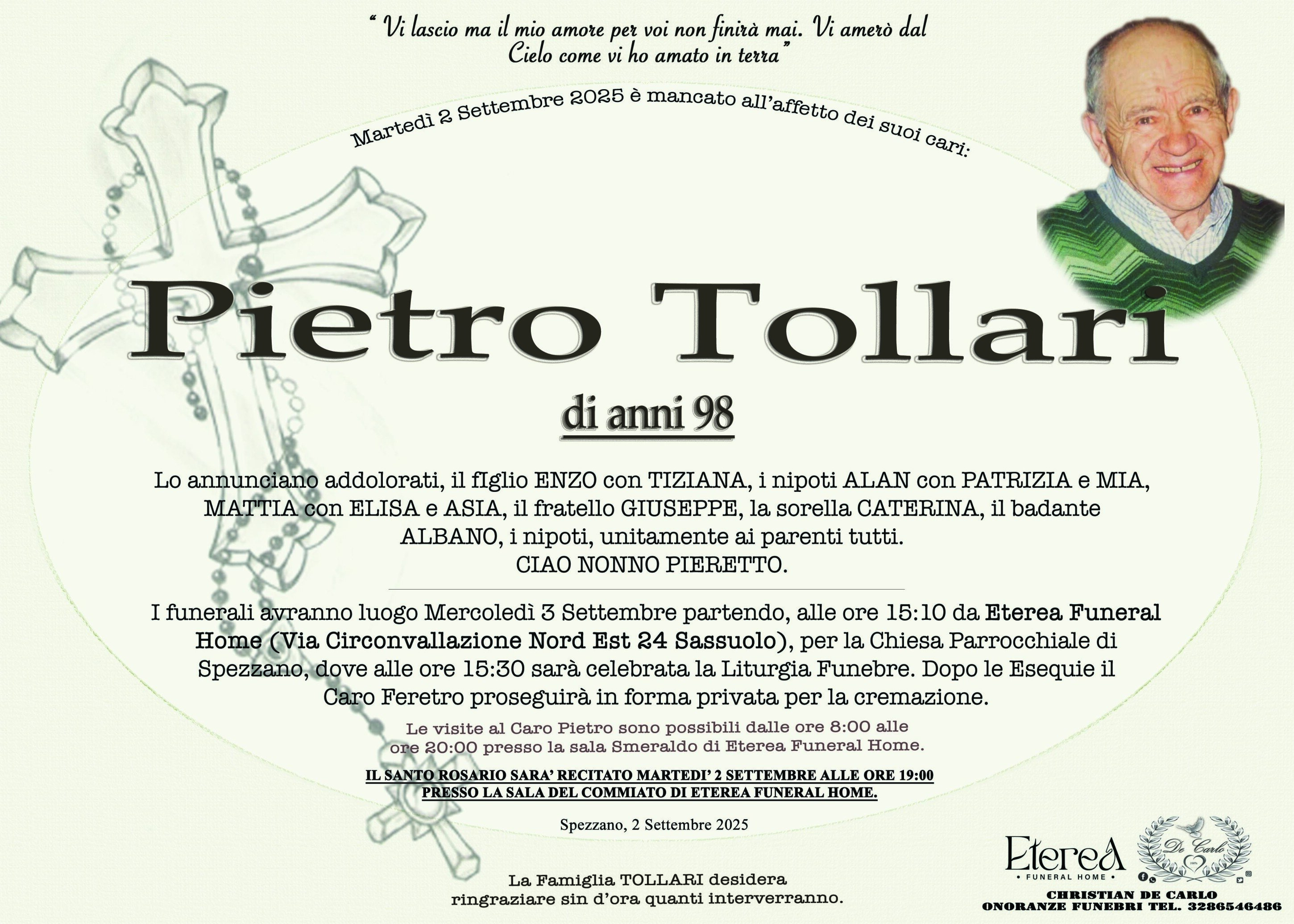 Pietro Tollari di anni 98
