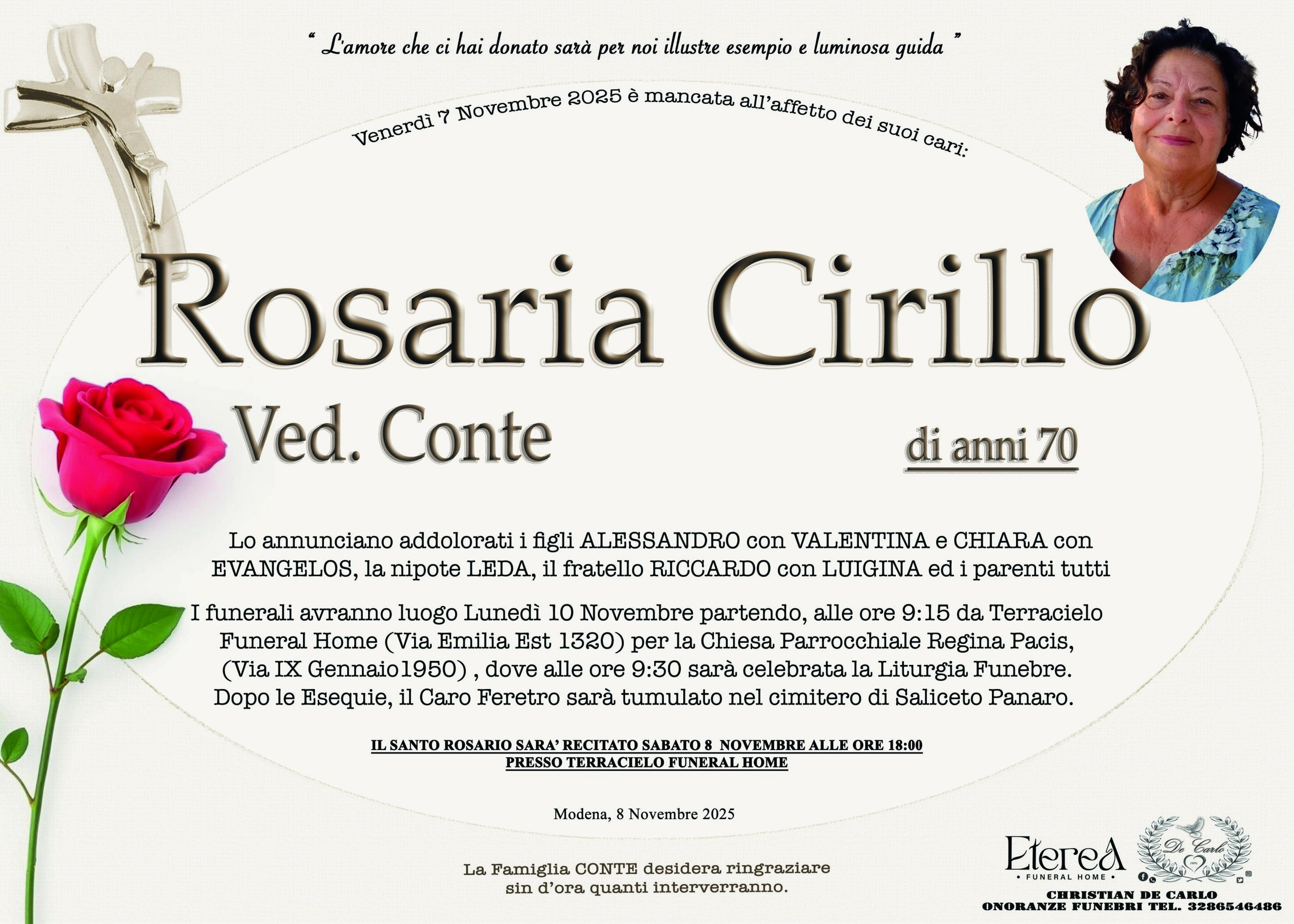 Rosaria Cirillo Ved. Conte di anni 70