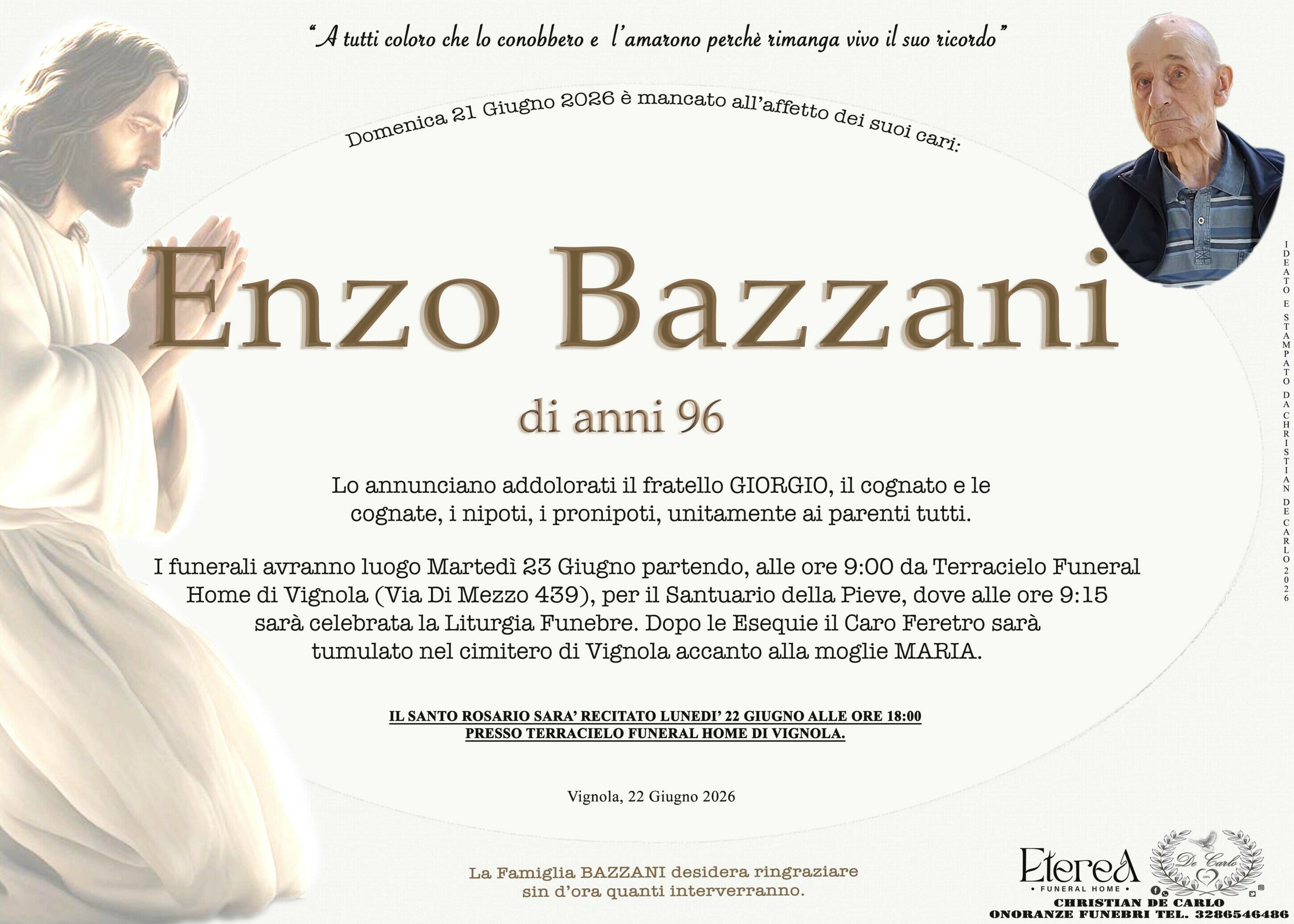 Enzo Bazzani di anni 96